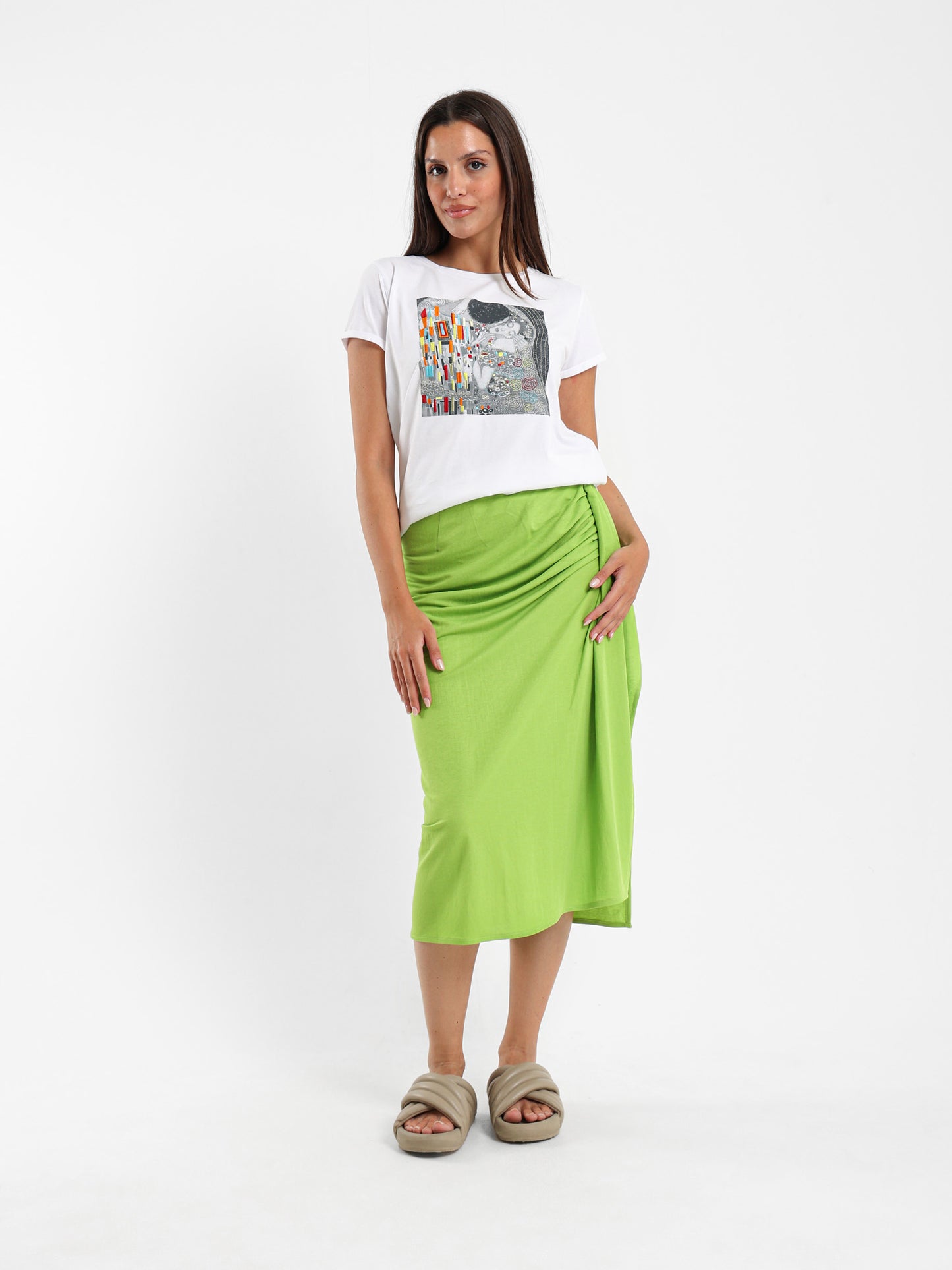 Embroidered and Digital Print T-Shirt - Outlet