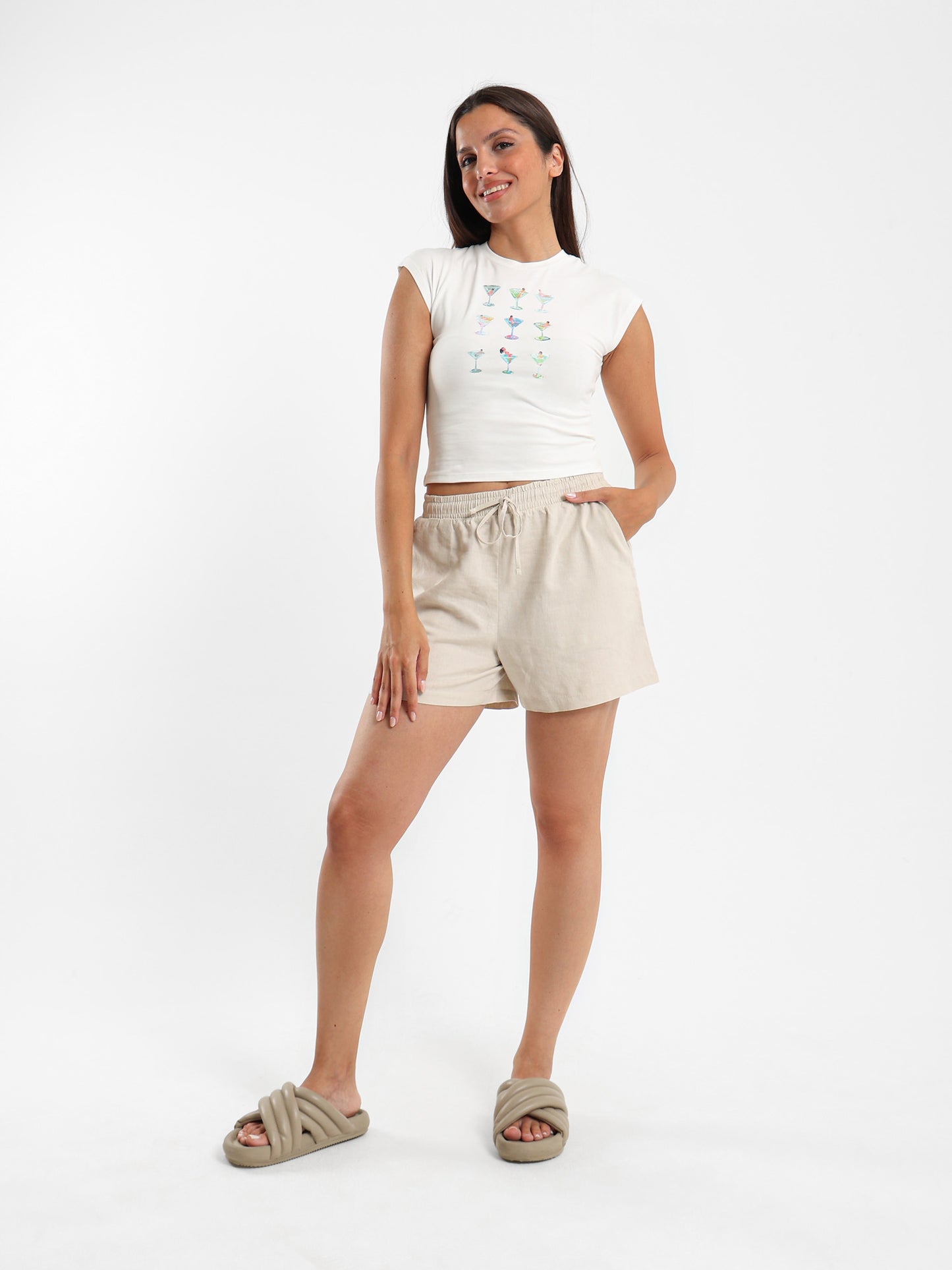 Drawstring Waist Casual Shorts
