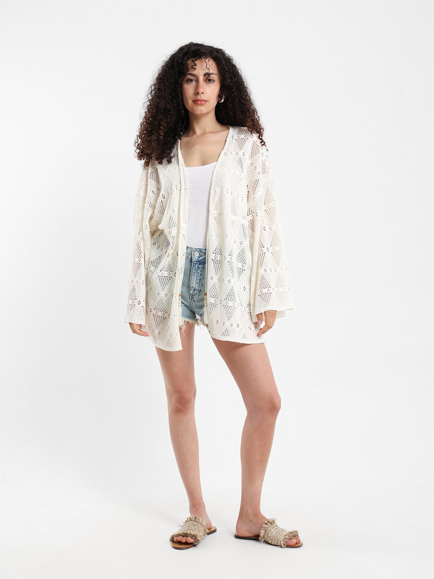 Bell Sleeve Lace Kimono