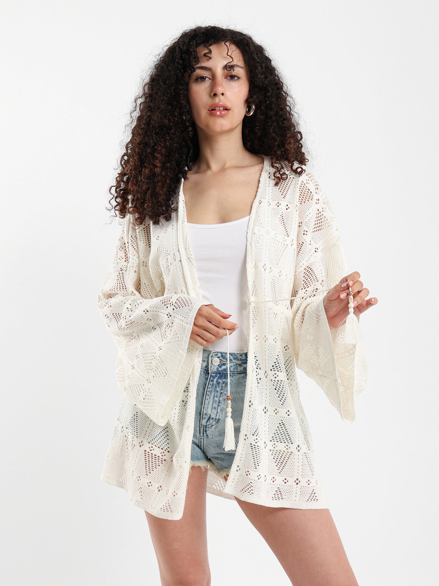 Bell Sleeve Lace Kimono