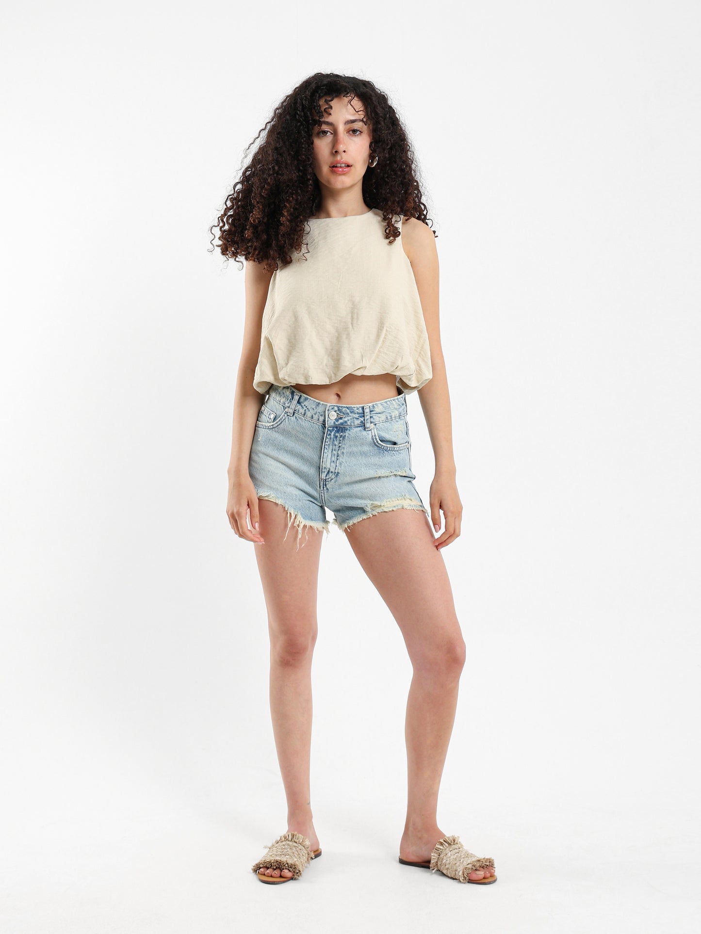 Balloon Fit Sleeveless Top