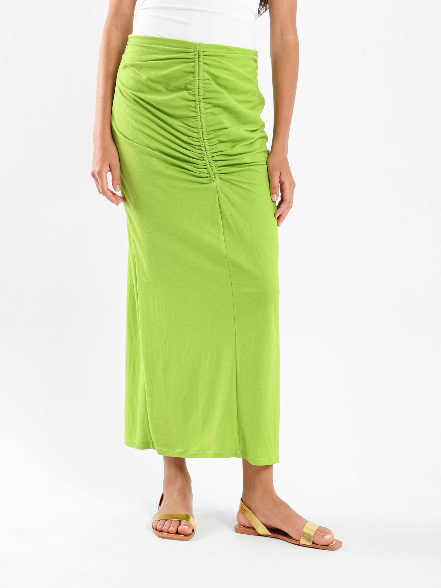 Front-Ruched Maxi Skirt - Outlet