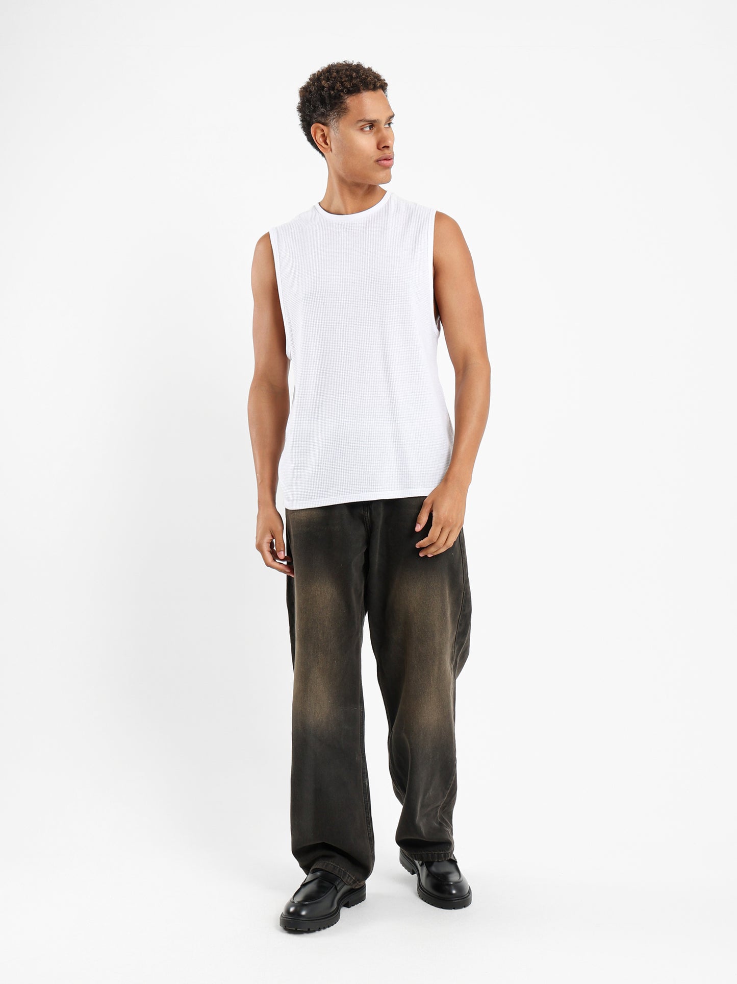 Waffle Textured Basic Shirt - Outlet