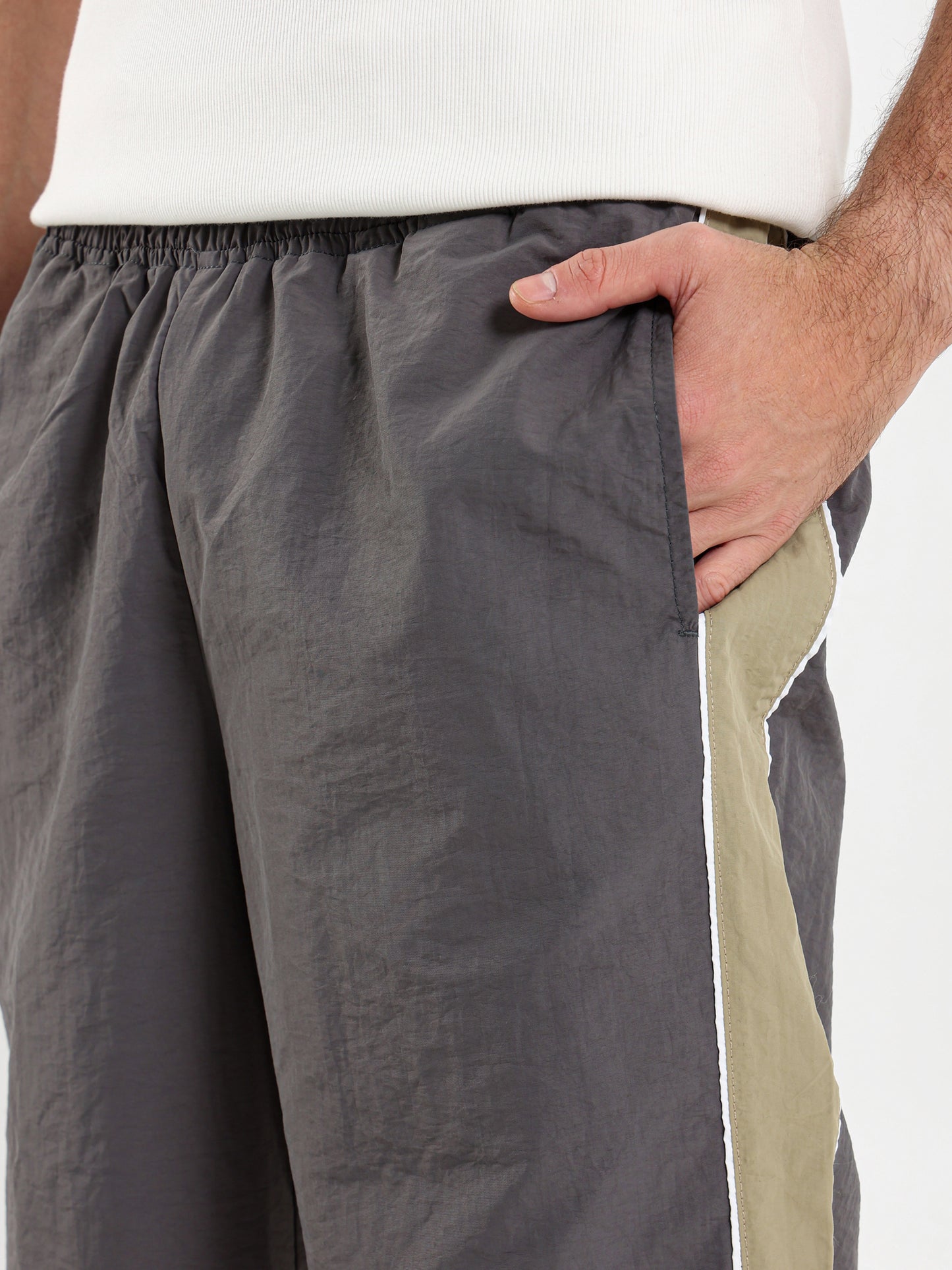 Contrast Panel Lightweight Pants