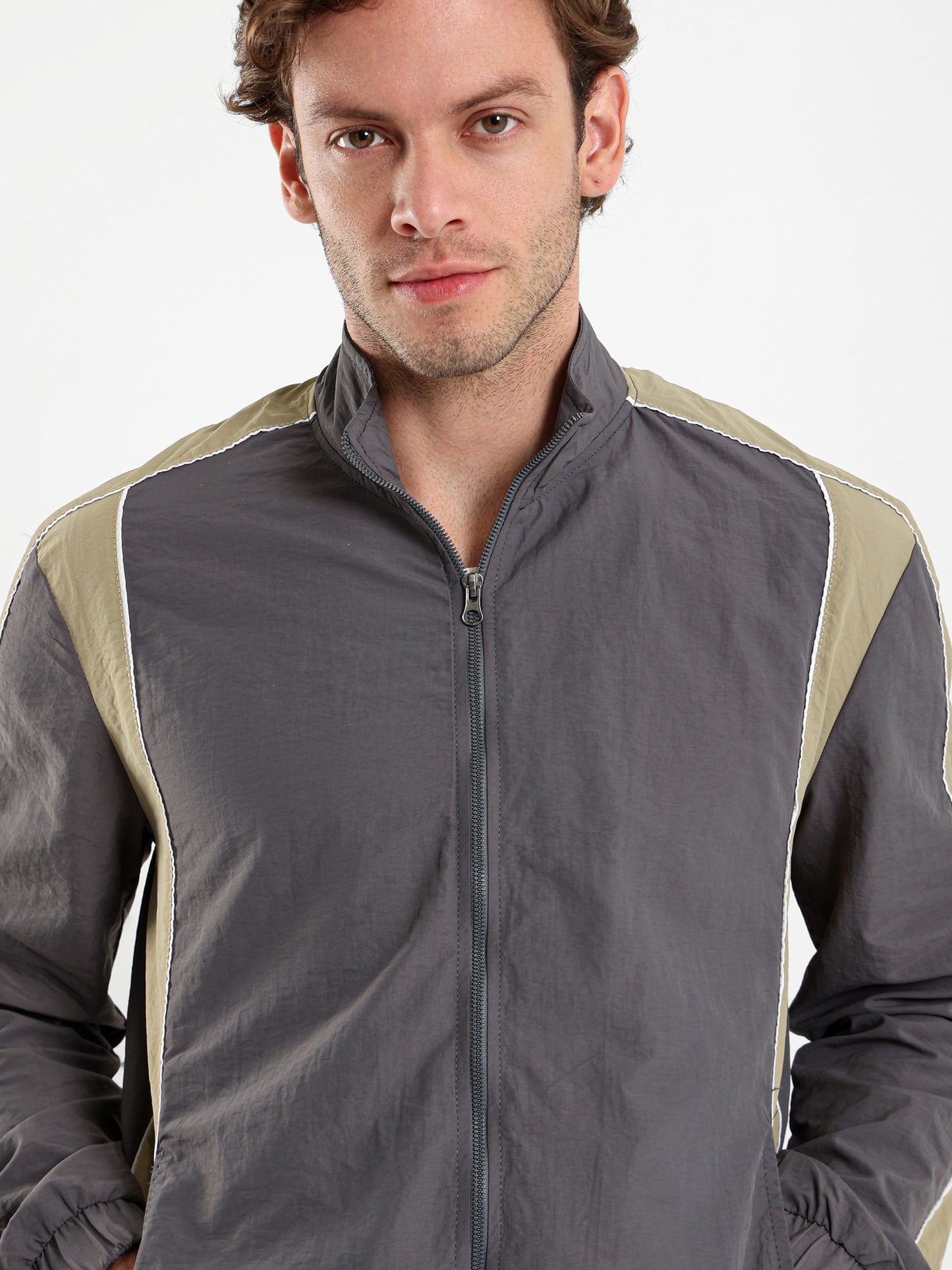 Contrast Panel Lightweight Hoodie