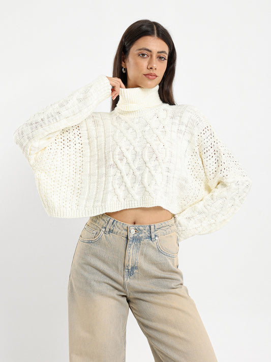 Slub Cropped Pullover