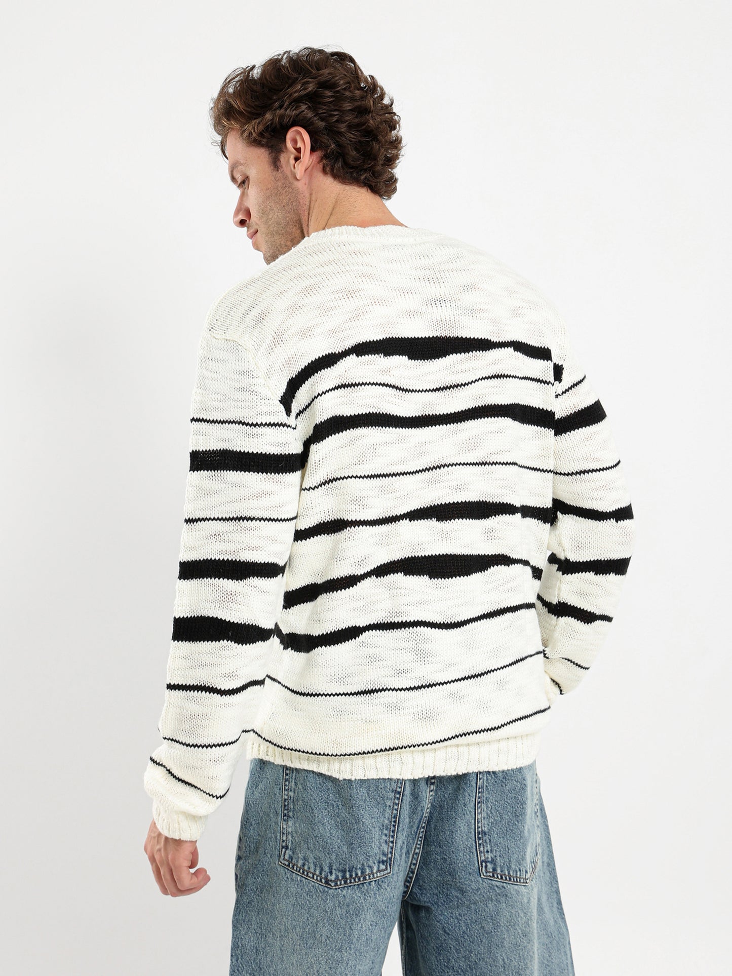 Irregular Striped Pullover