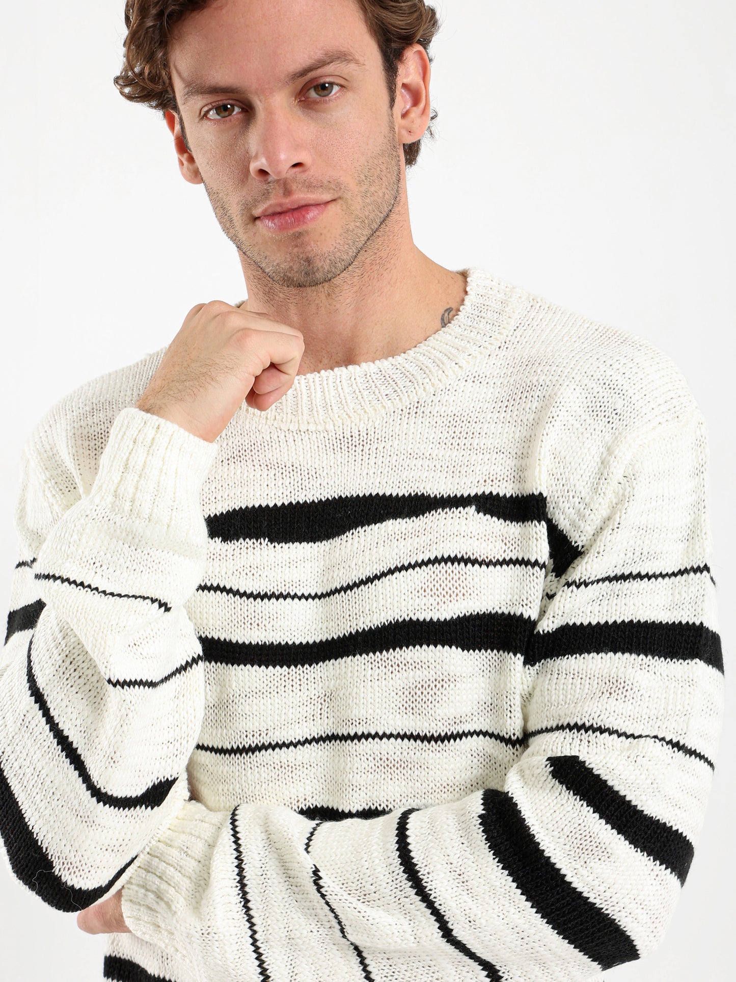 Irregular Striped Pullover