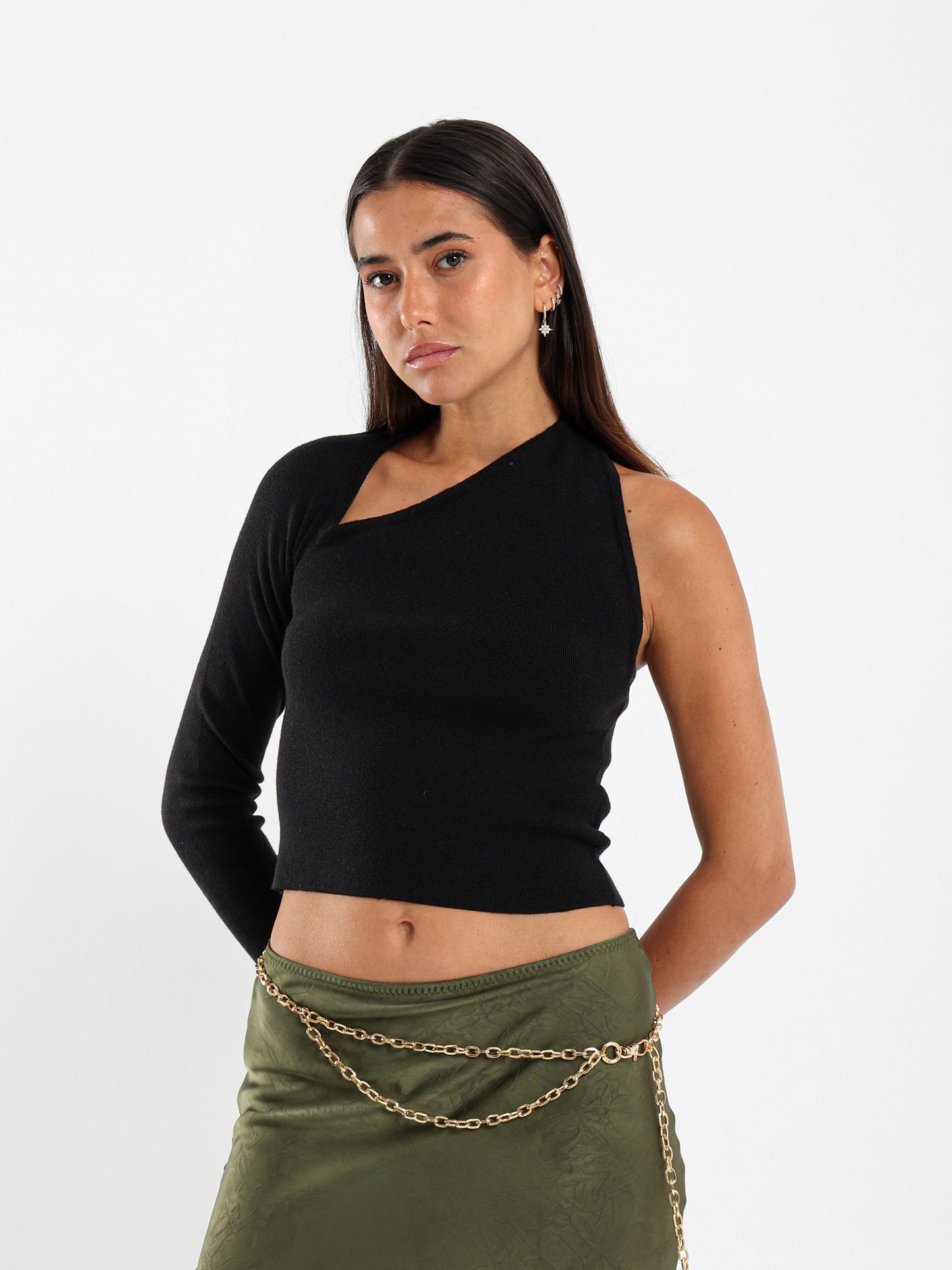 Cut-out One Shoulder Top
