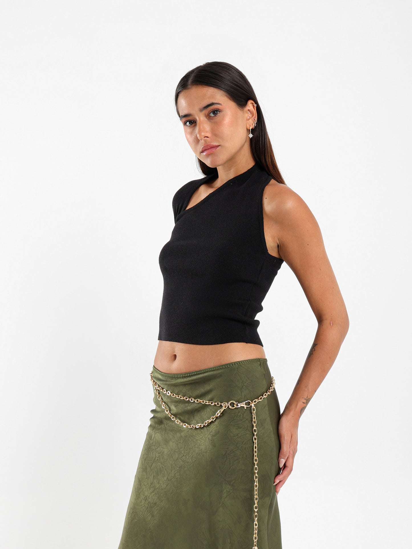 Cut-out One Shoulder Top