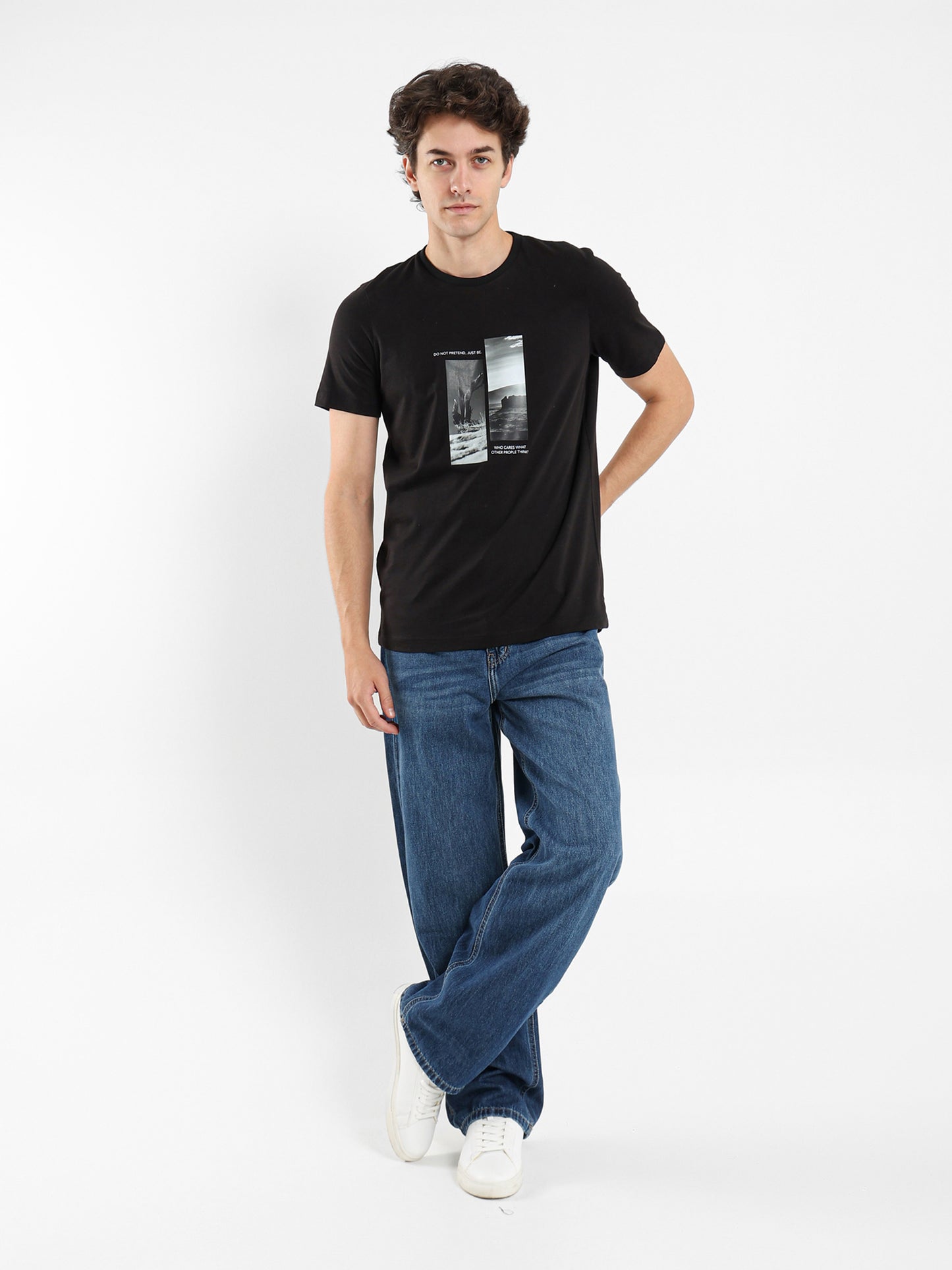 Do Not Pretend Just Be Front Print T-Shirt