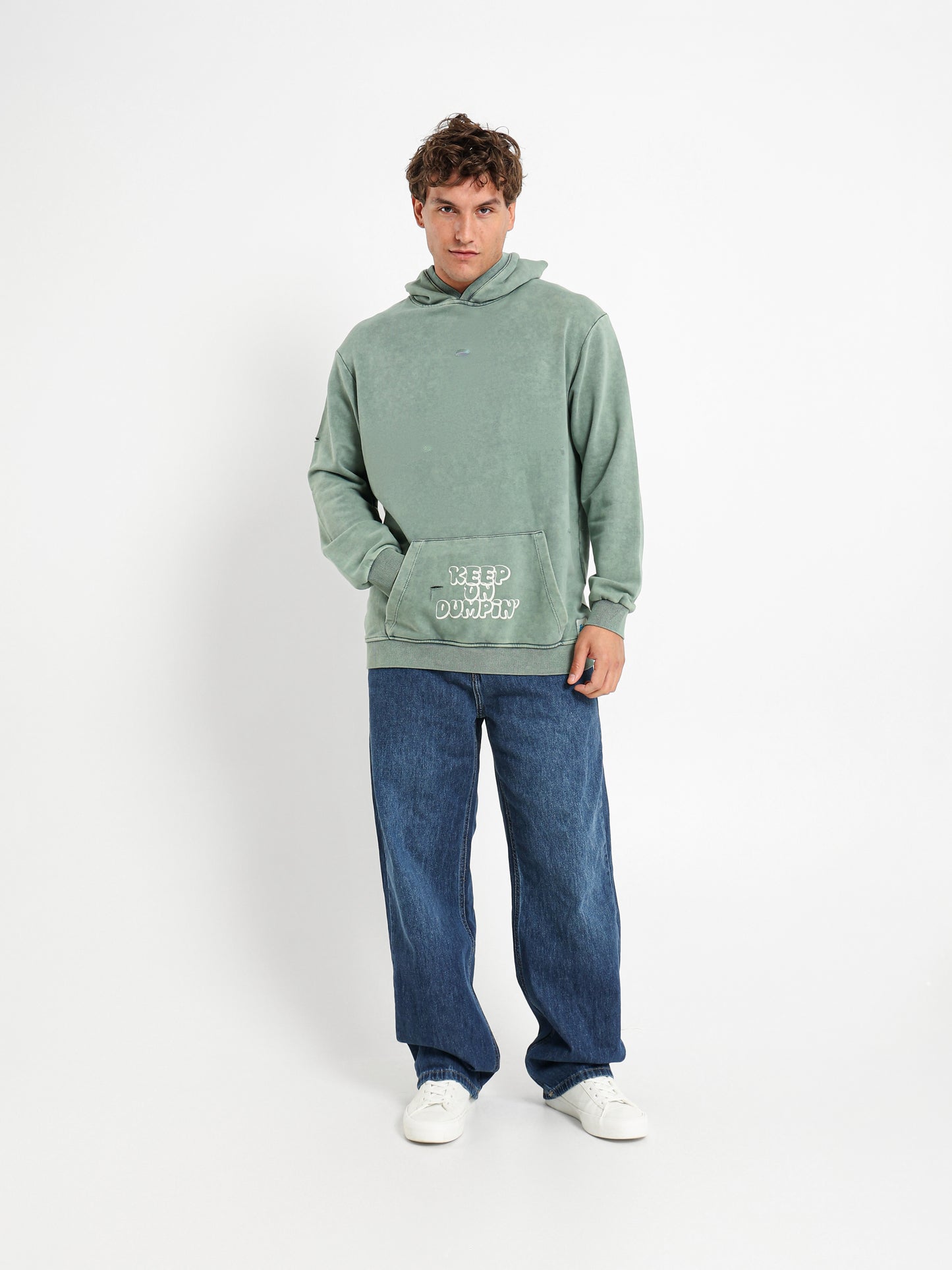 Dumpin Print Distressed Hoodie
