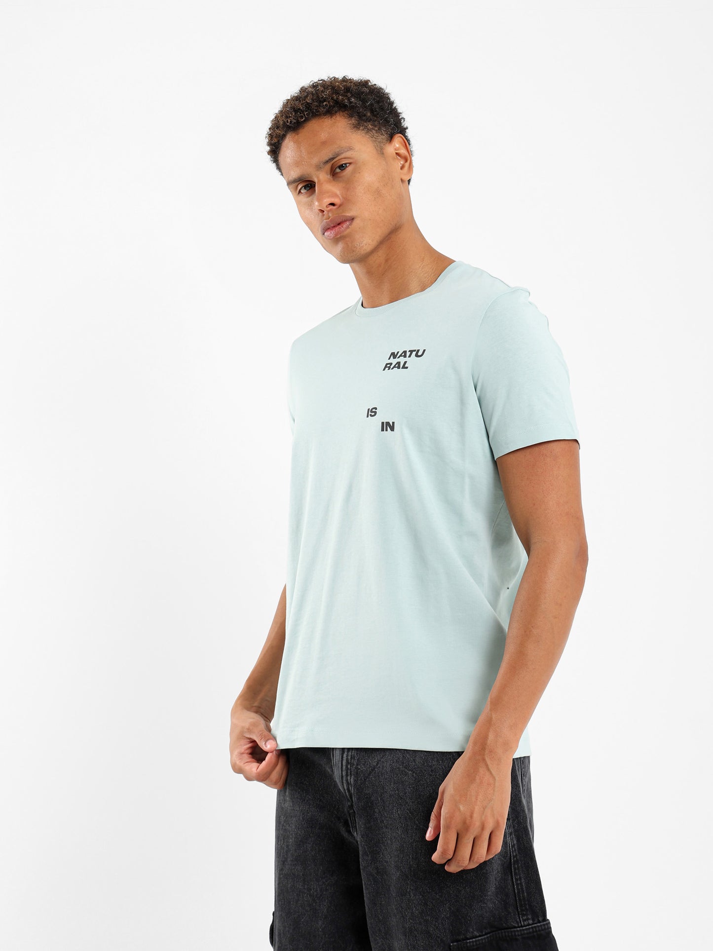 Chest Text Printed T-Shirt