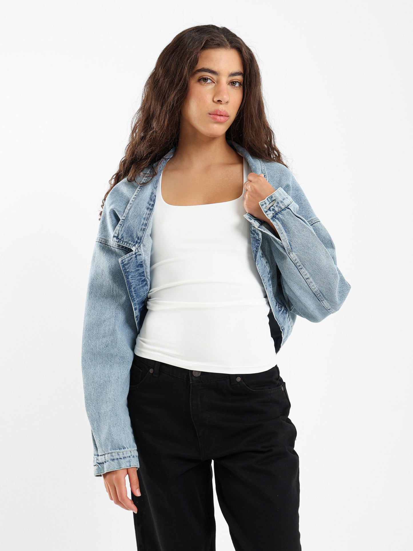 Loose Denim Bolero Jacket