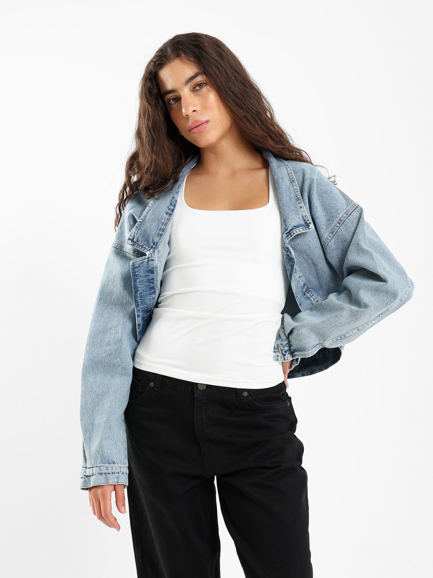 Loose Denim Bolero Jacket