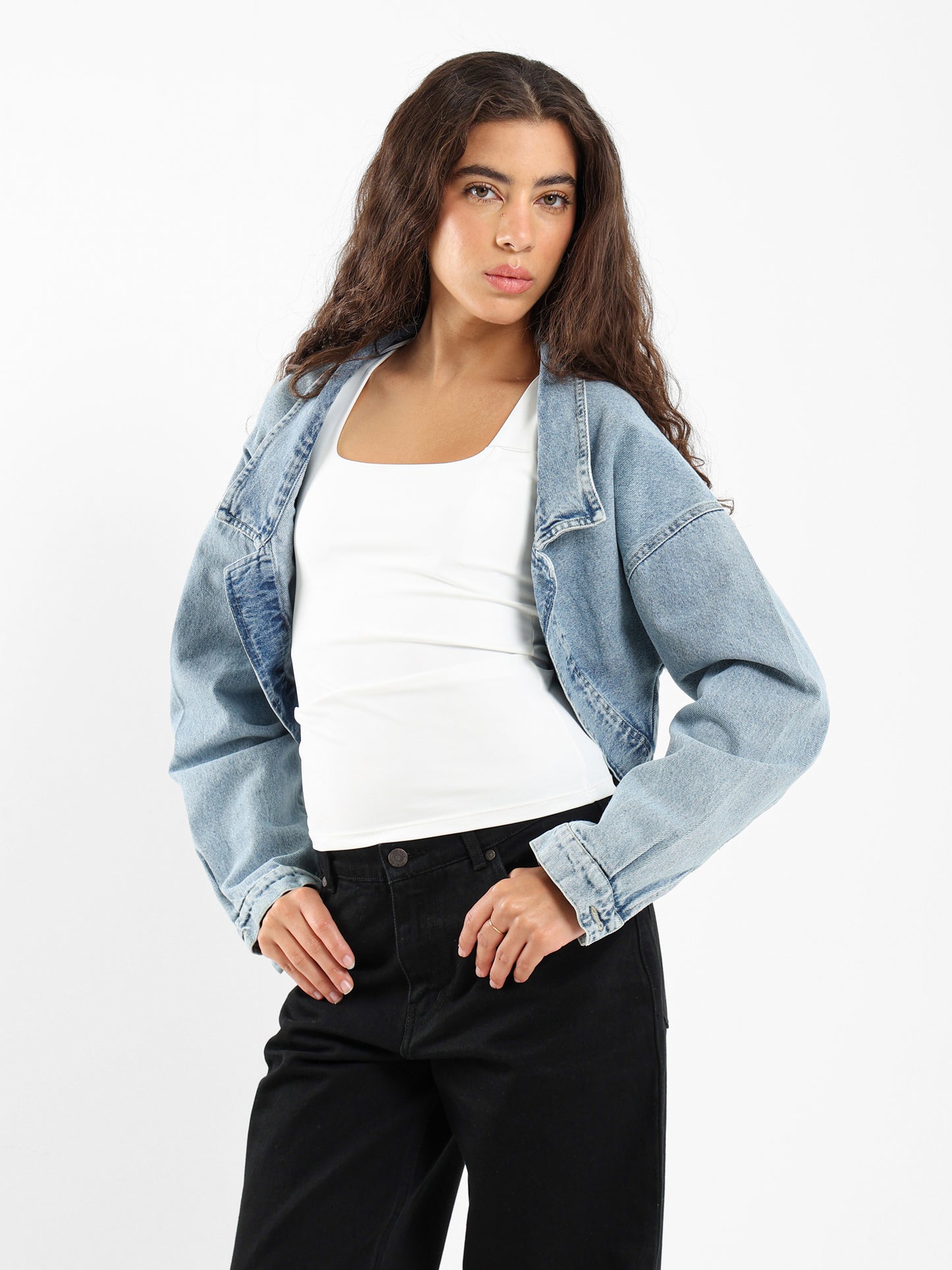 Loose Denim Bolero Jacket