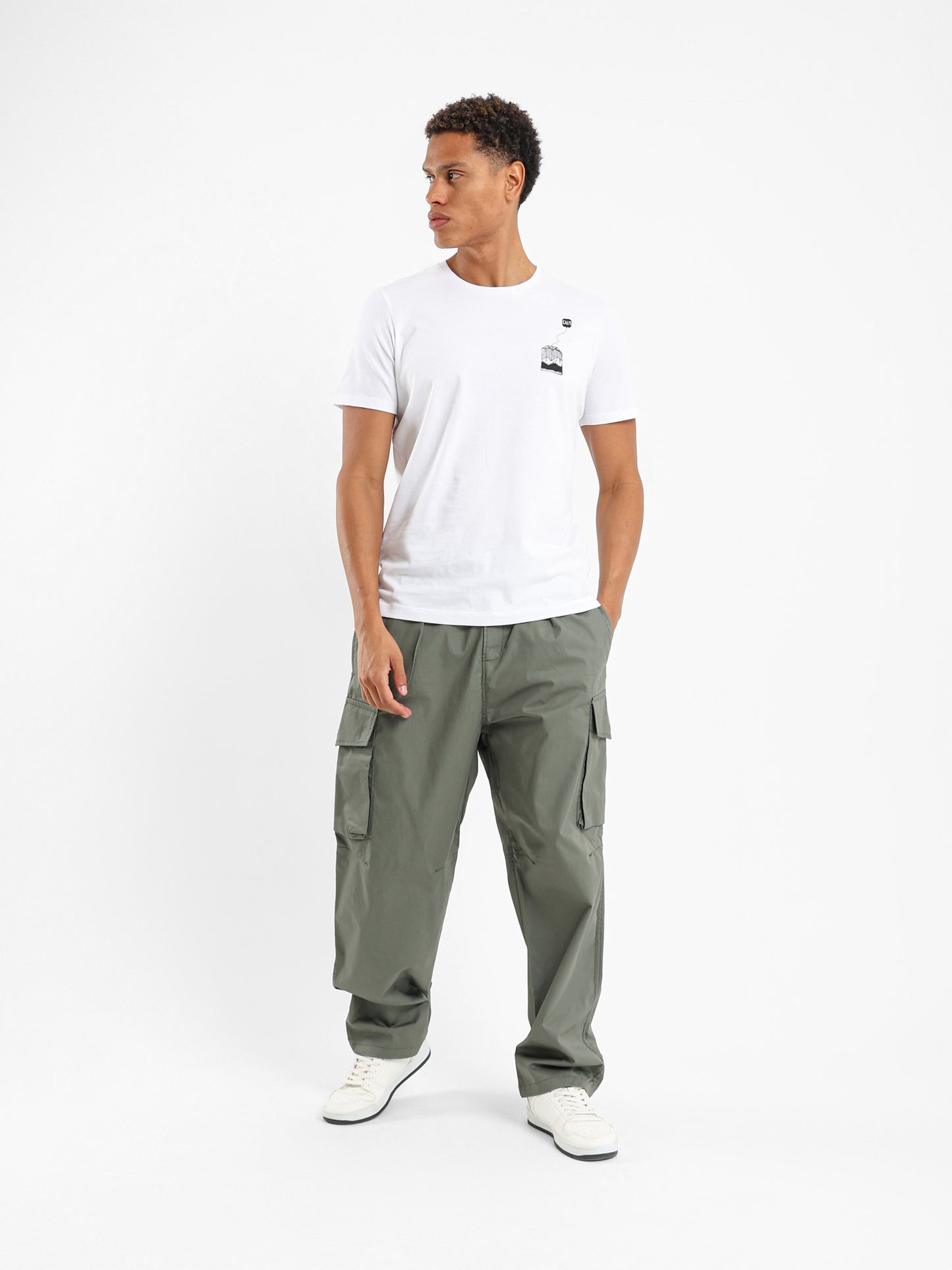Nylon Cargo Loose Jogger Pants