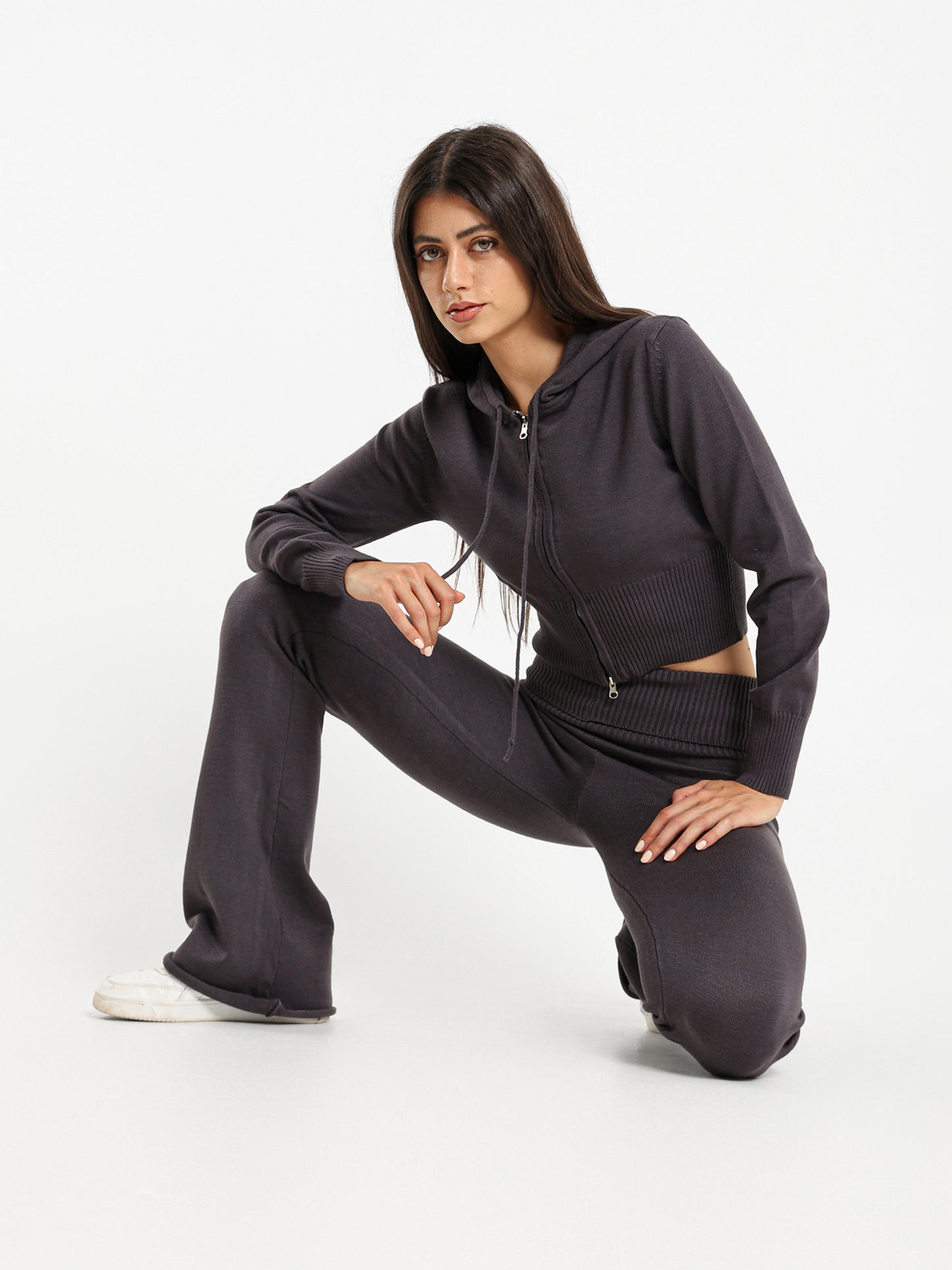 Cropped Tricot Hoodie