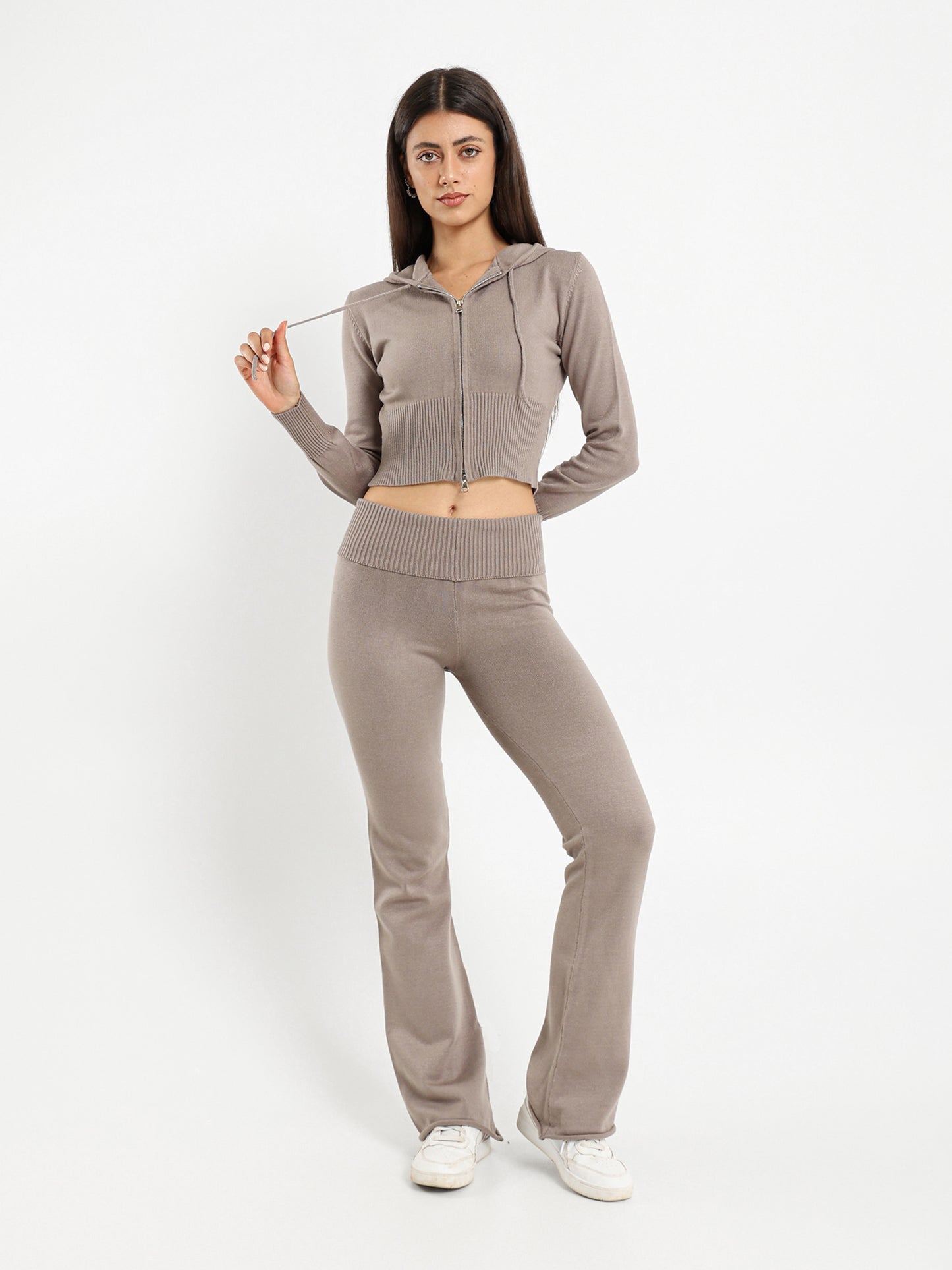 Cropped Tricot Hoodie