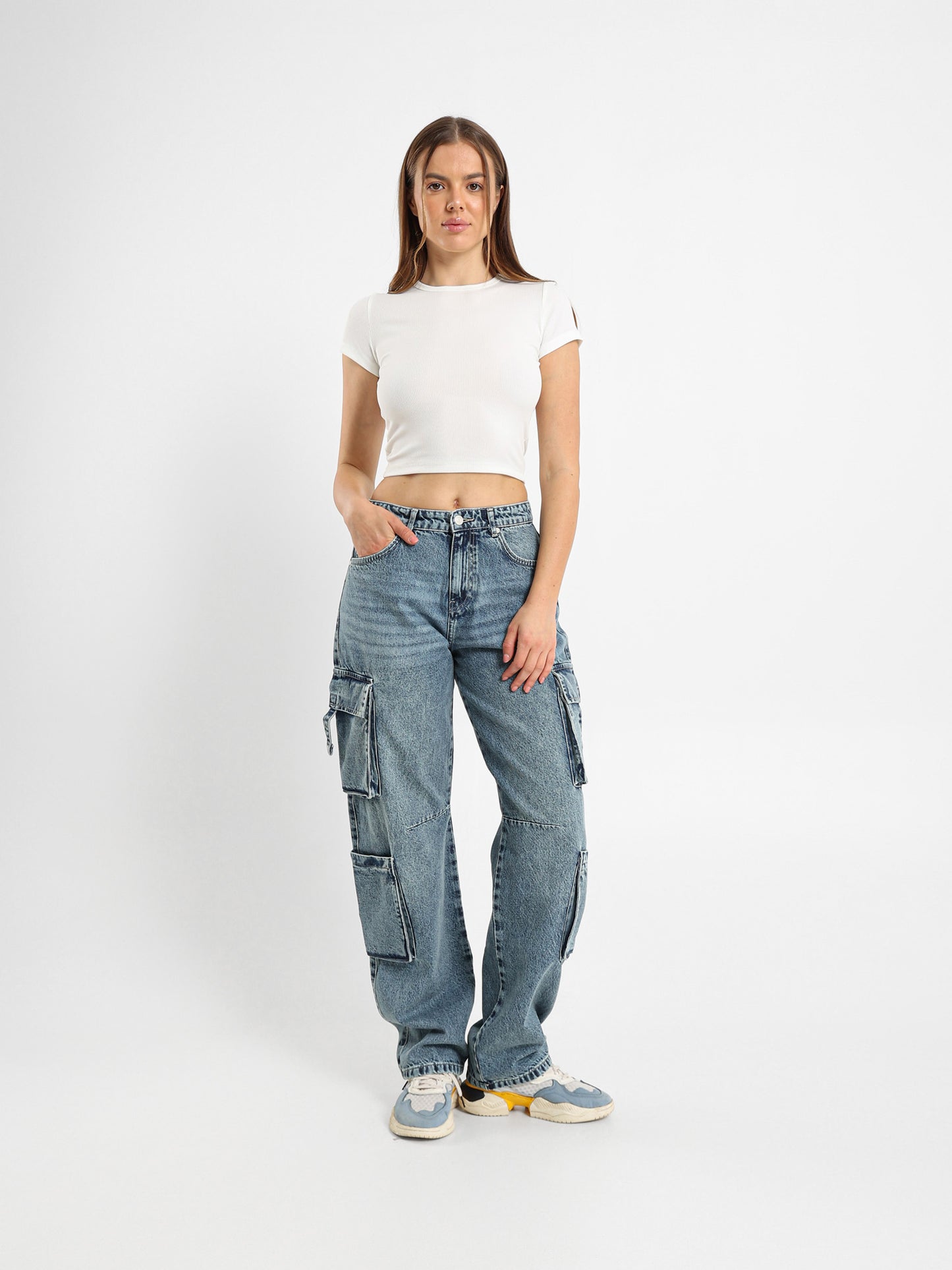 Cargo Jeans with Multiple Pockets