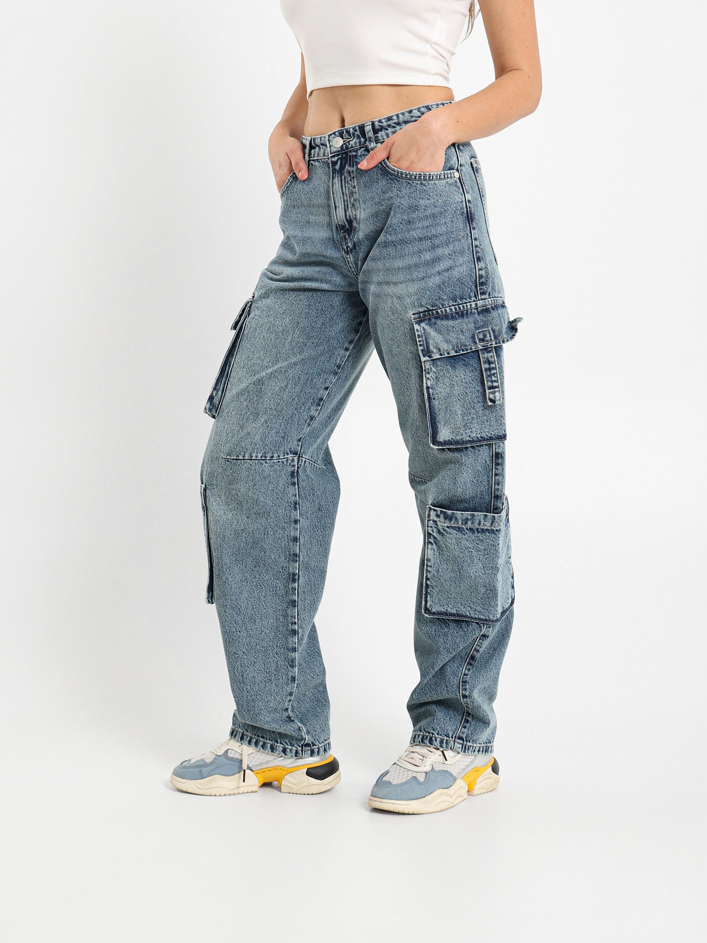 Cargo Jeans with Multiple Pockets