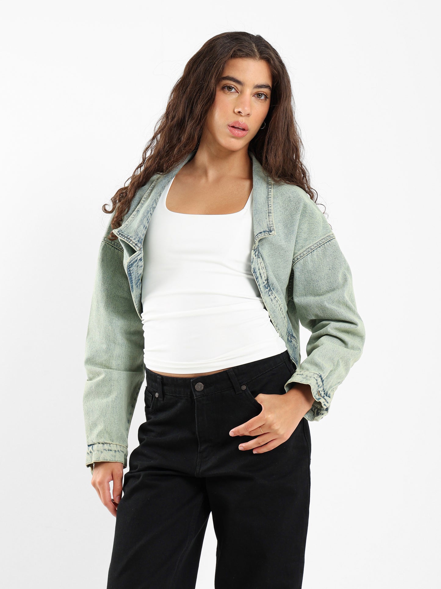 Loose Denim Bolero Jacket