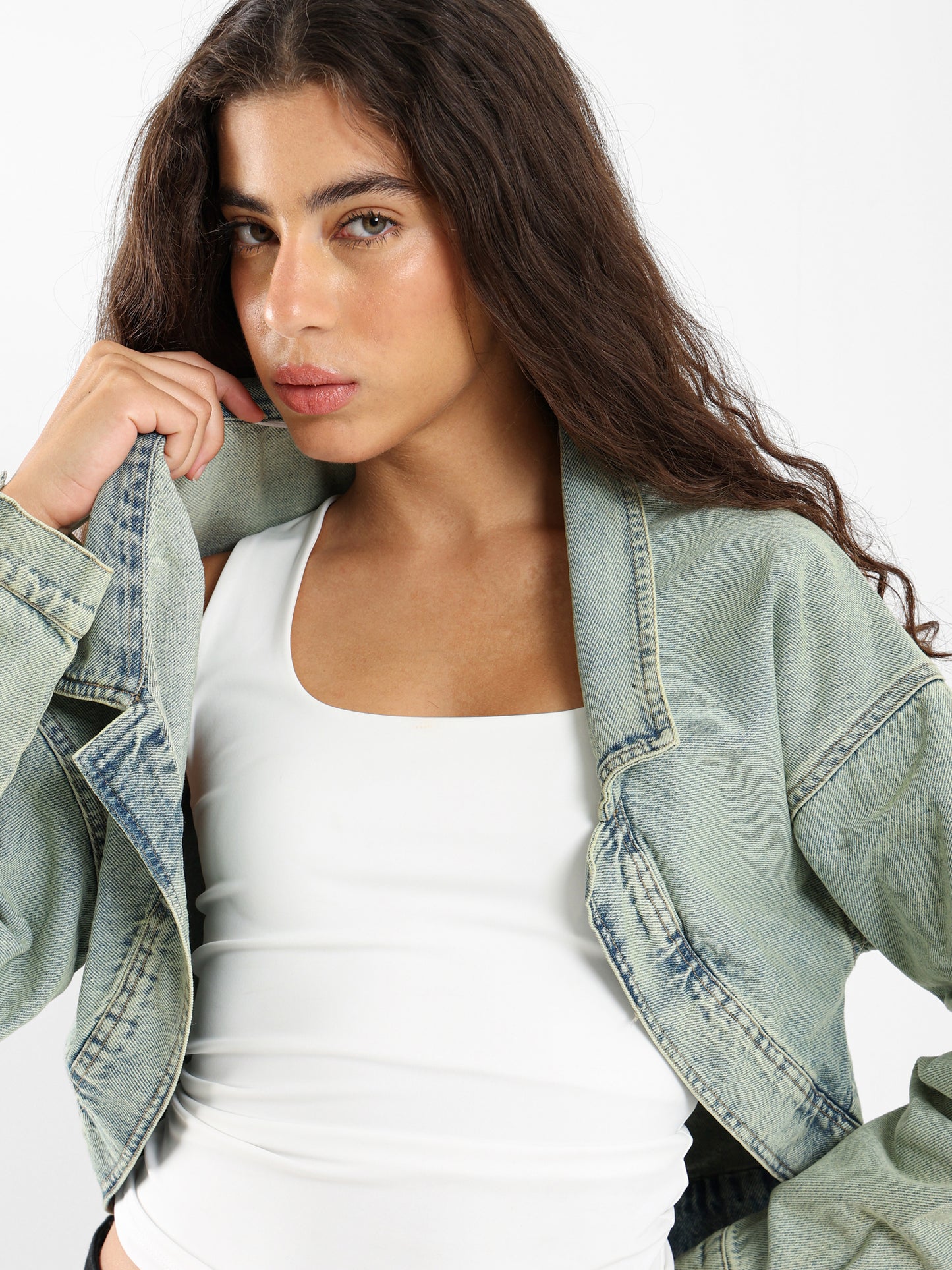 Loose Denim Bolero Jacket