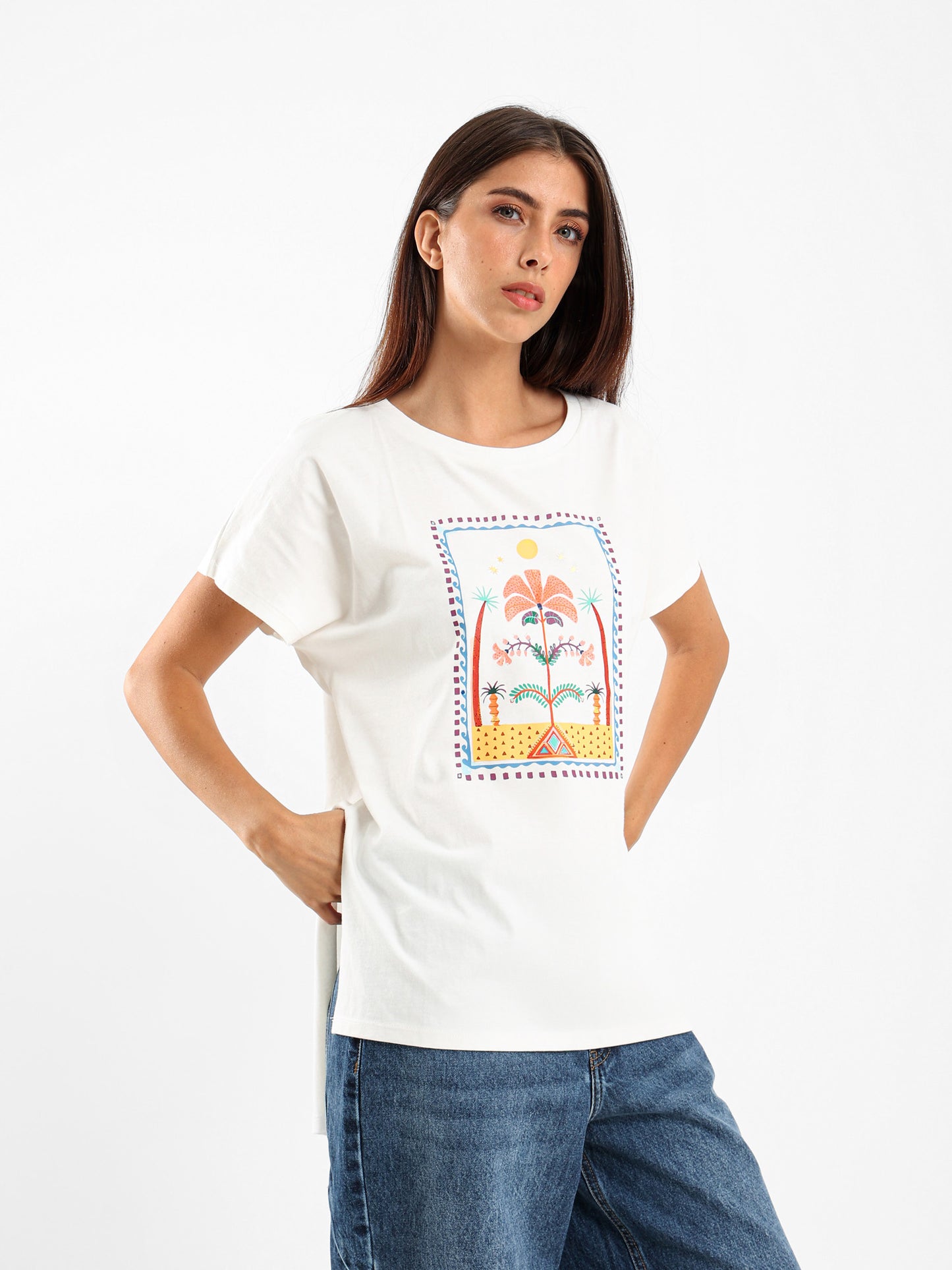 Vintage Ethnic Print T-Shirt