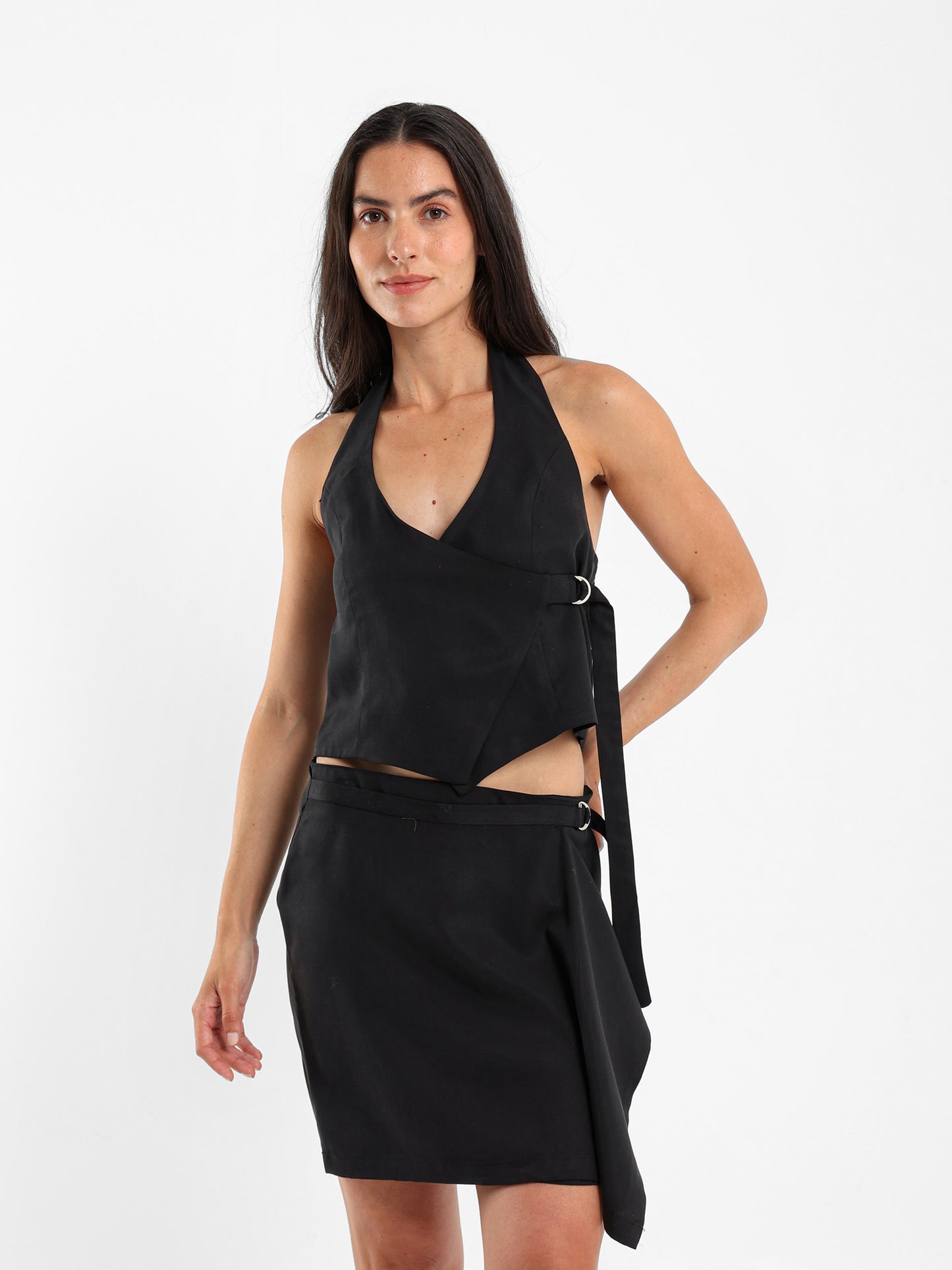 Front Wrap V-neck Top