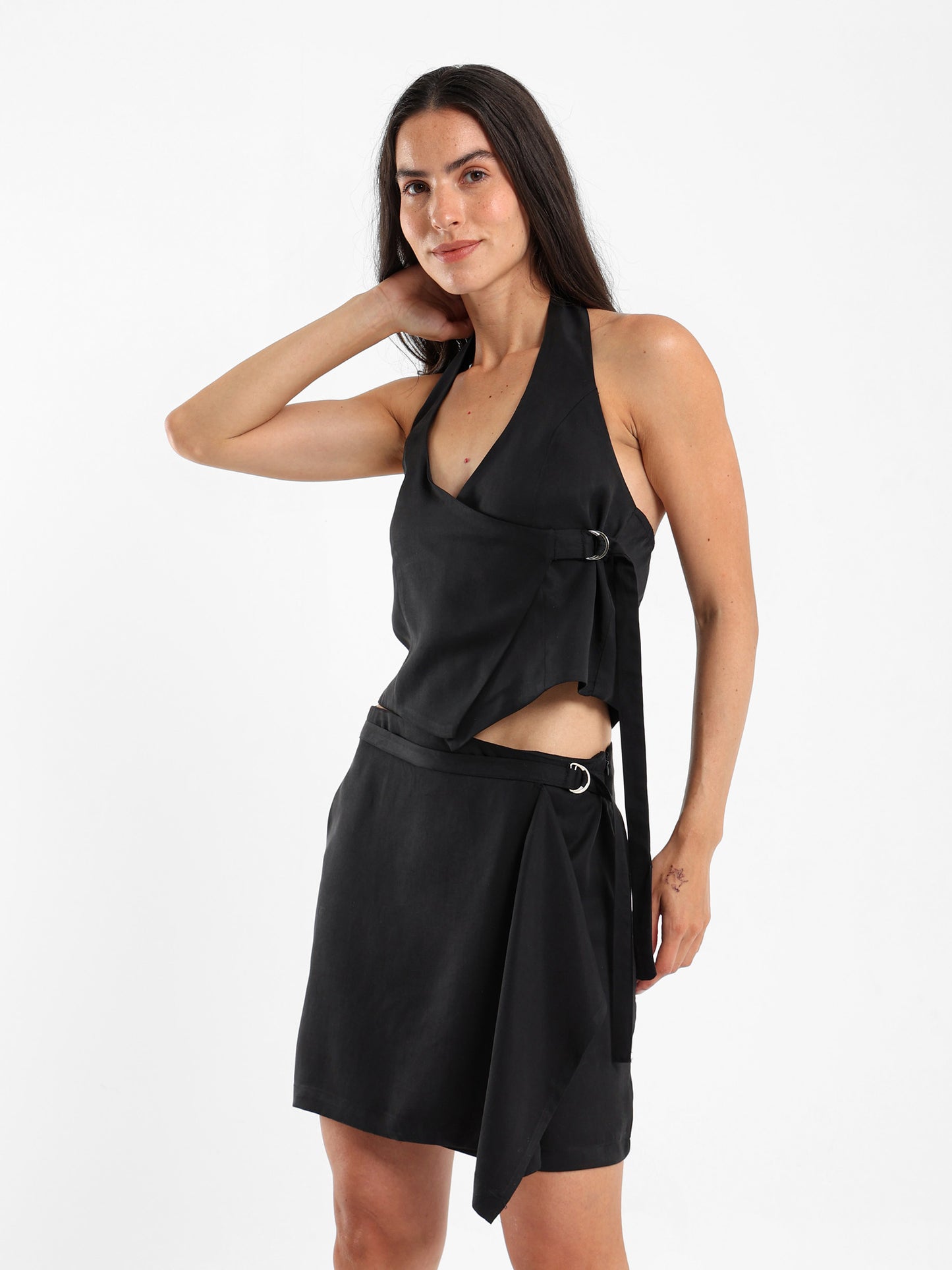 Front Wrap V-neck Top