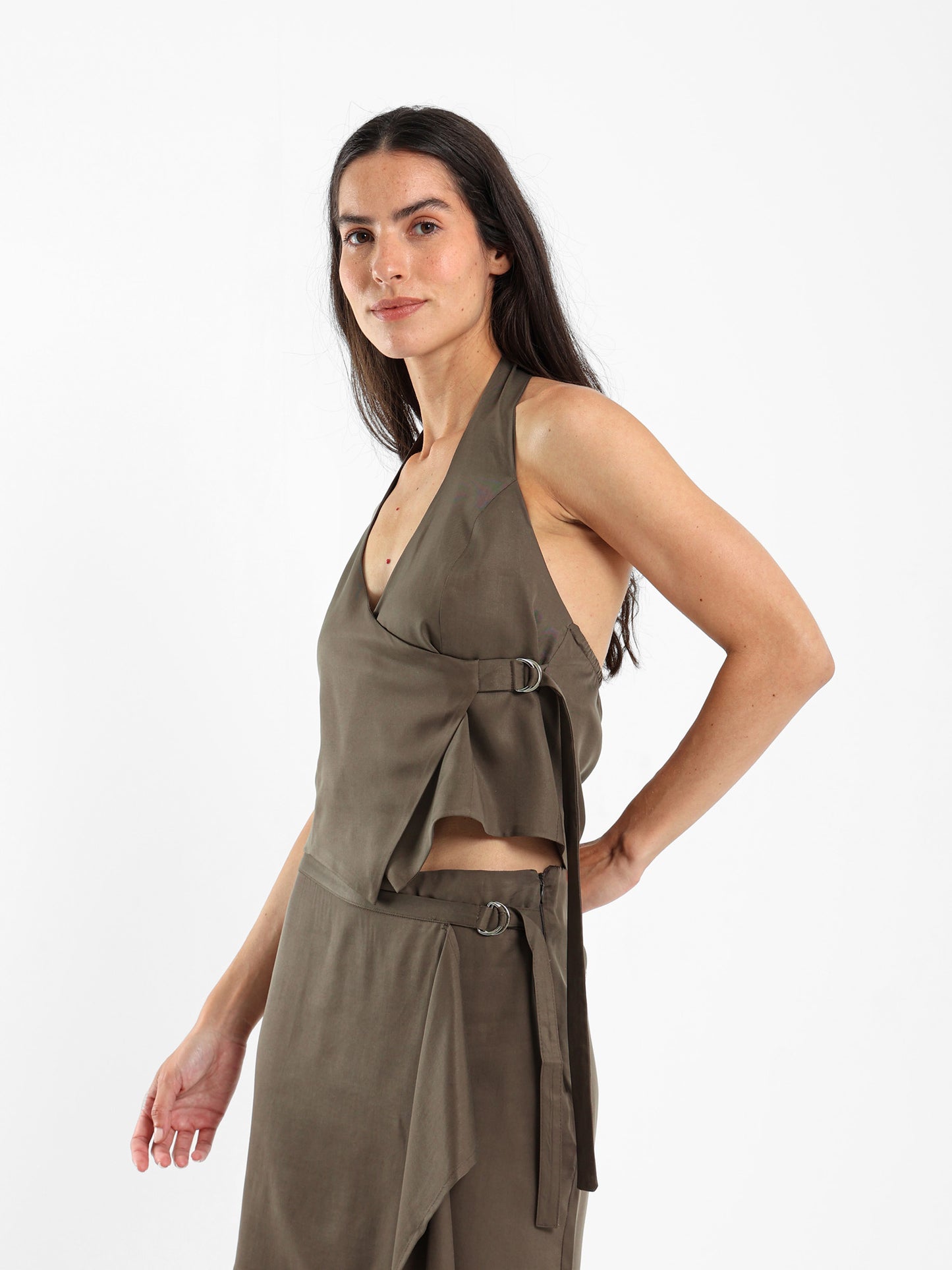Front Wrap V-neck Top