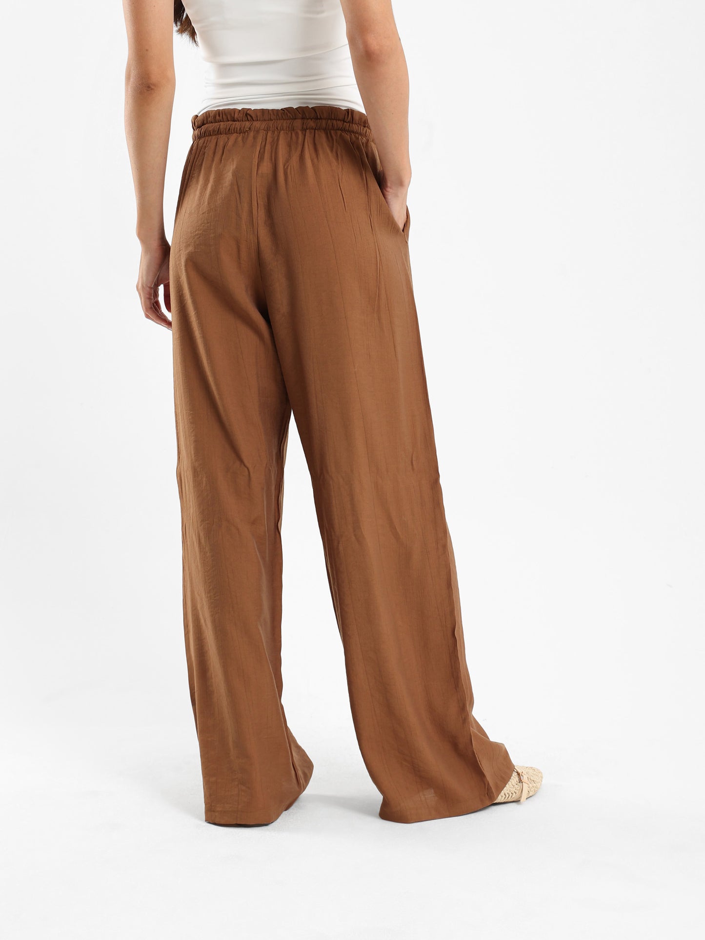 Textured Mid-Rise Pants
