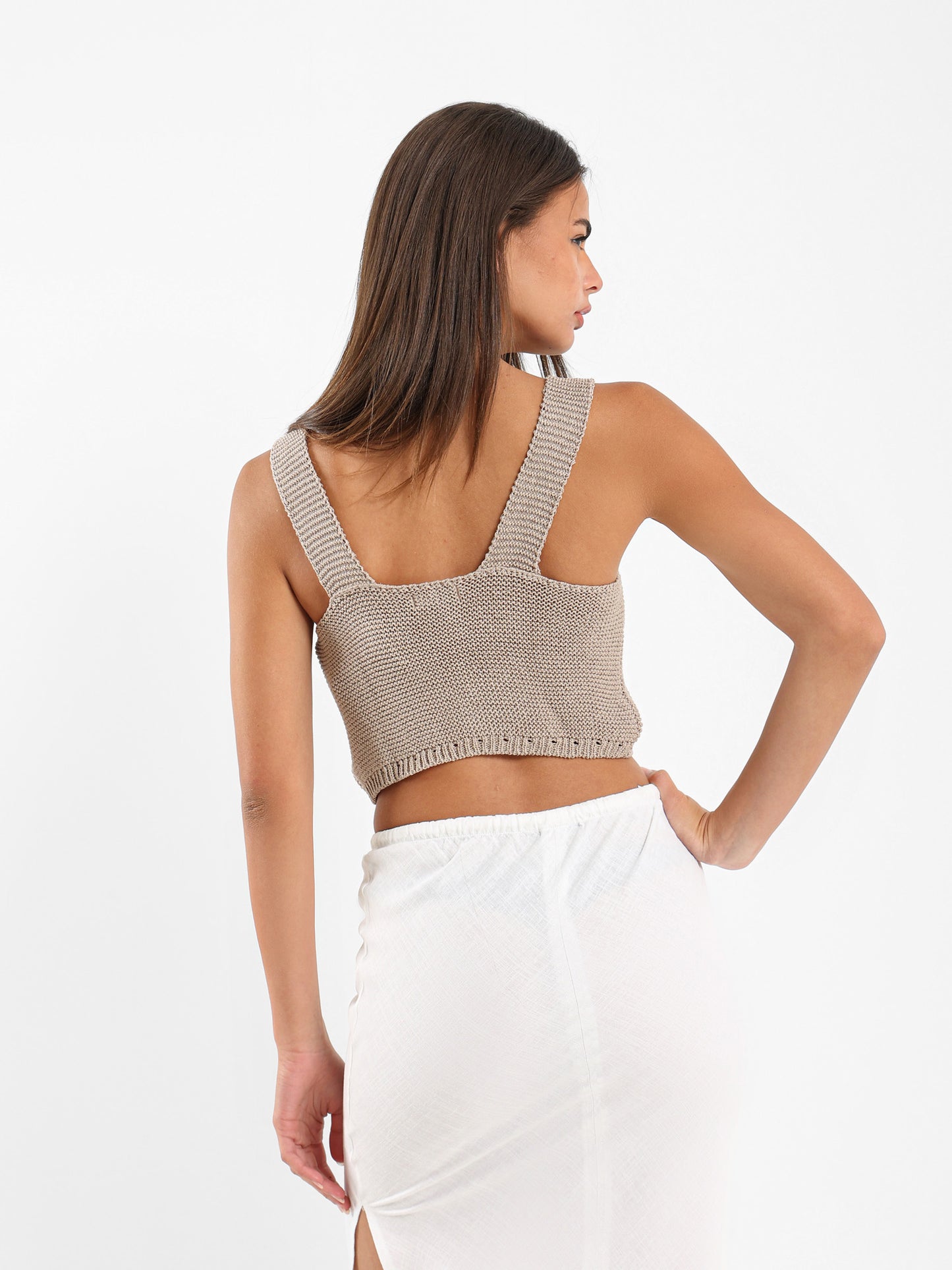 Cropped Top with V Hem