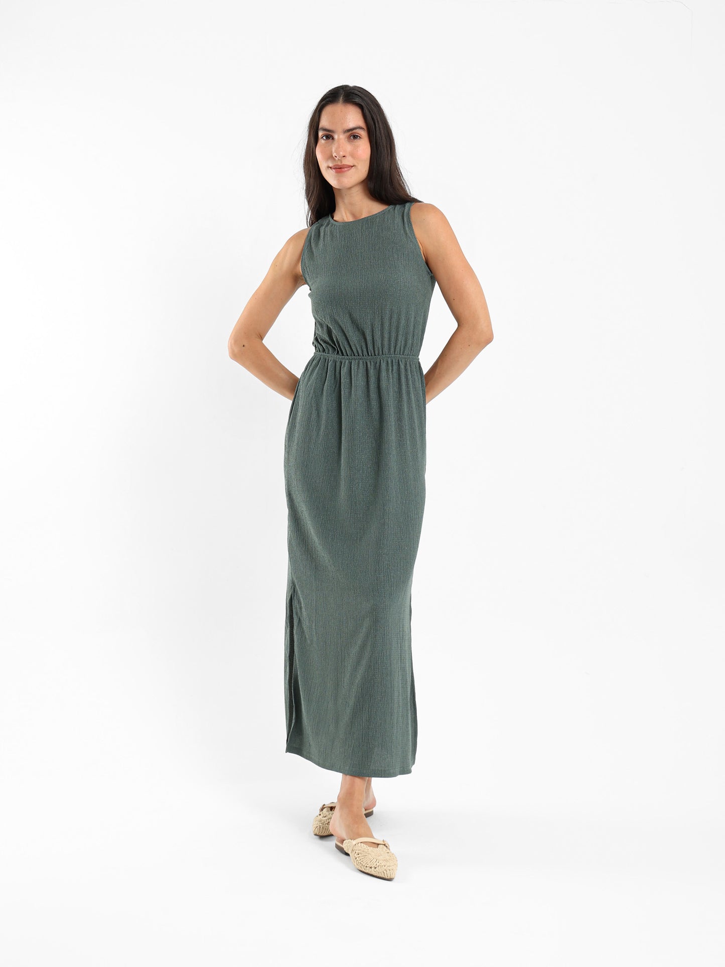 Sleeveless Long Dress with Side Slit