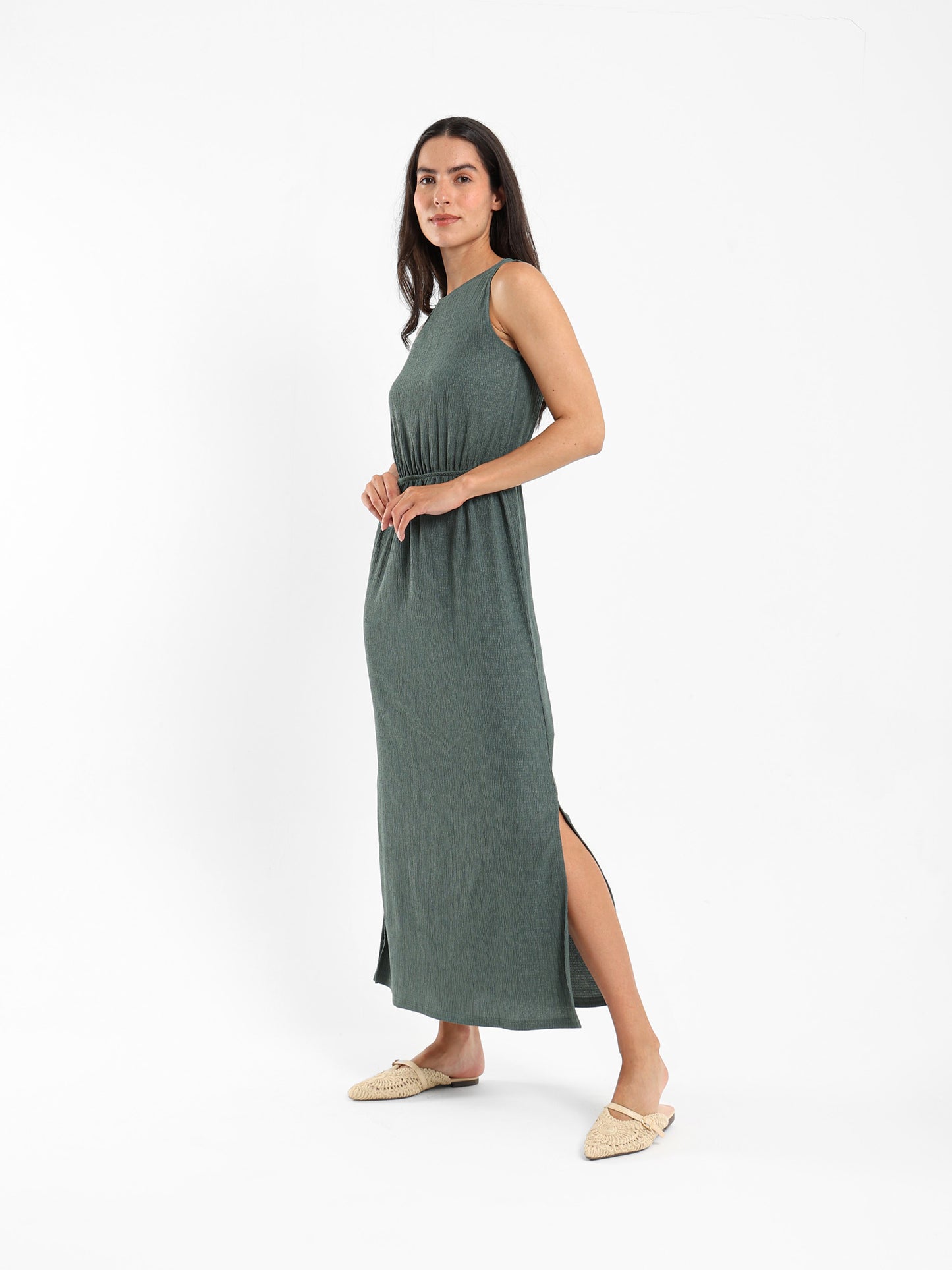Sleeveless Long Dress with Side Slit