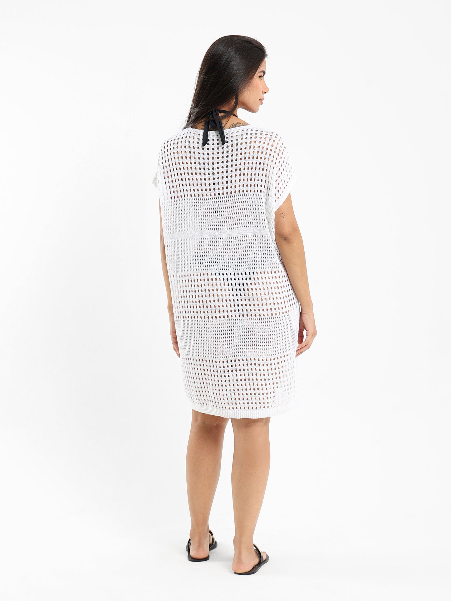 Open-Knit Beach Cover-Up Dress
