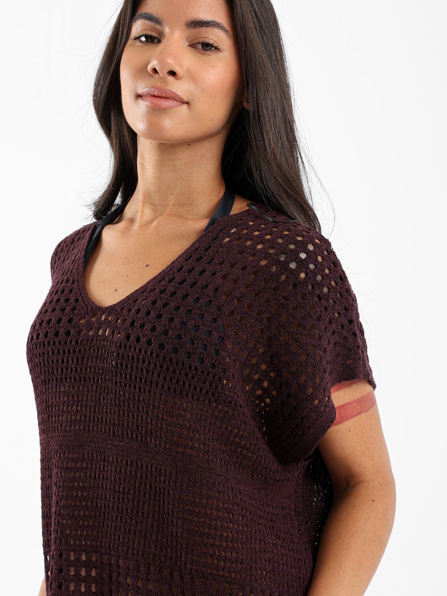 Open-Knit Beach Cover-Up Dress