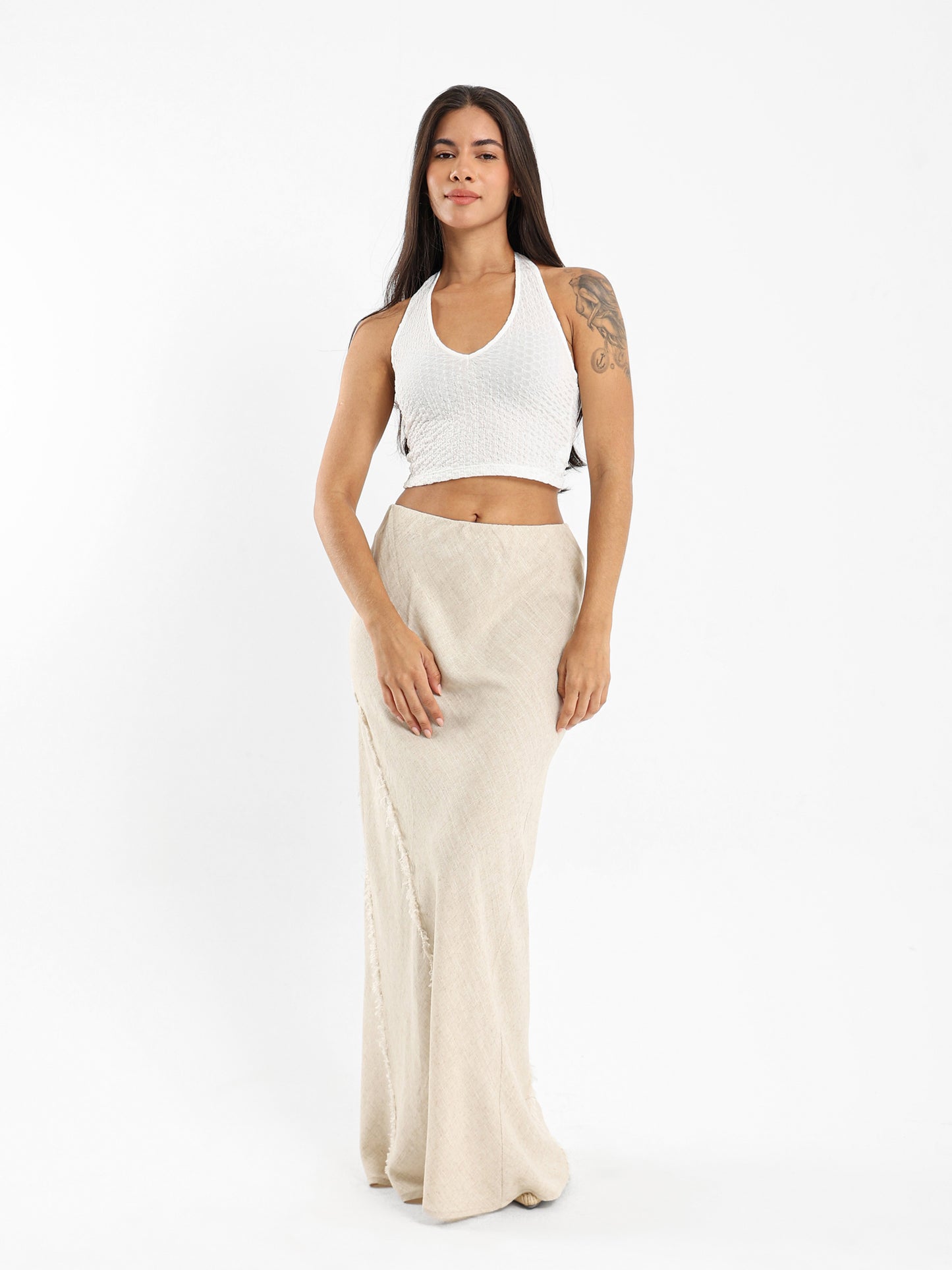 Crinkle Halter-Neck Top