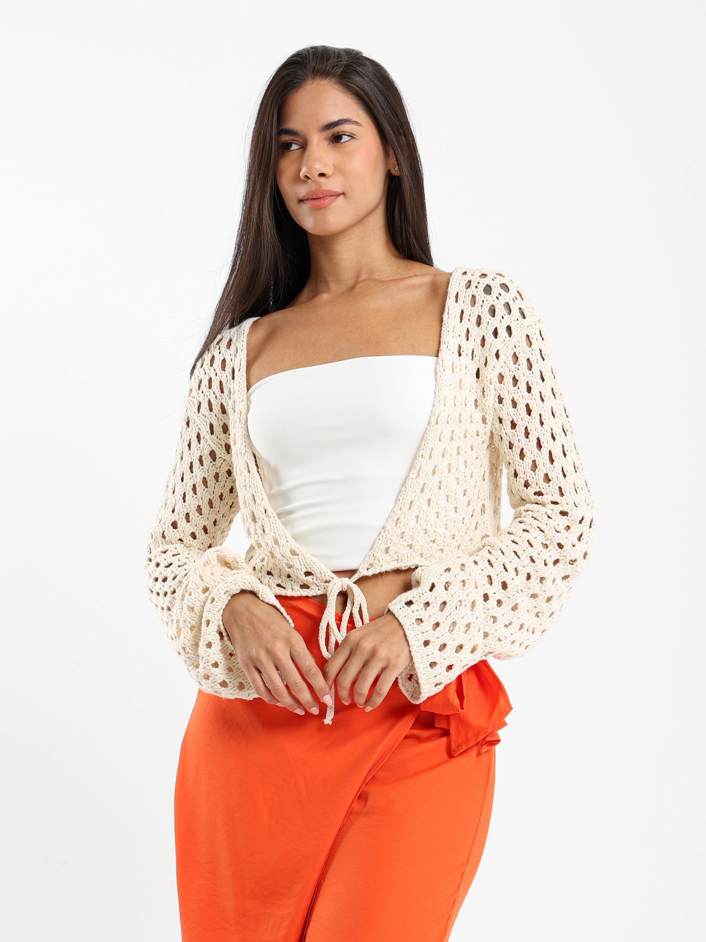Front Tie Knit Bolero