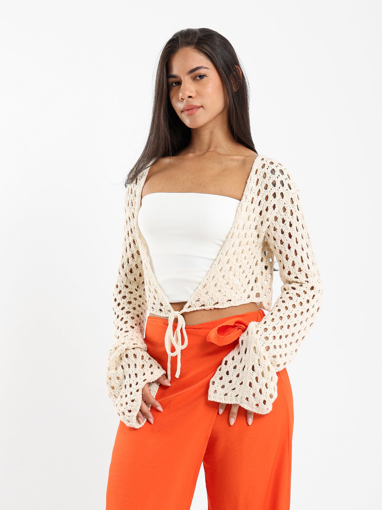 Front Tie Knit Bolero