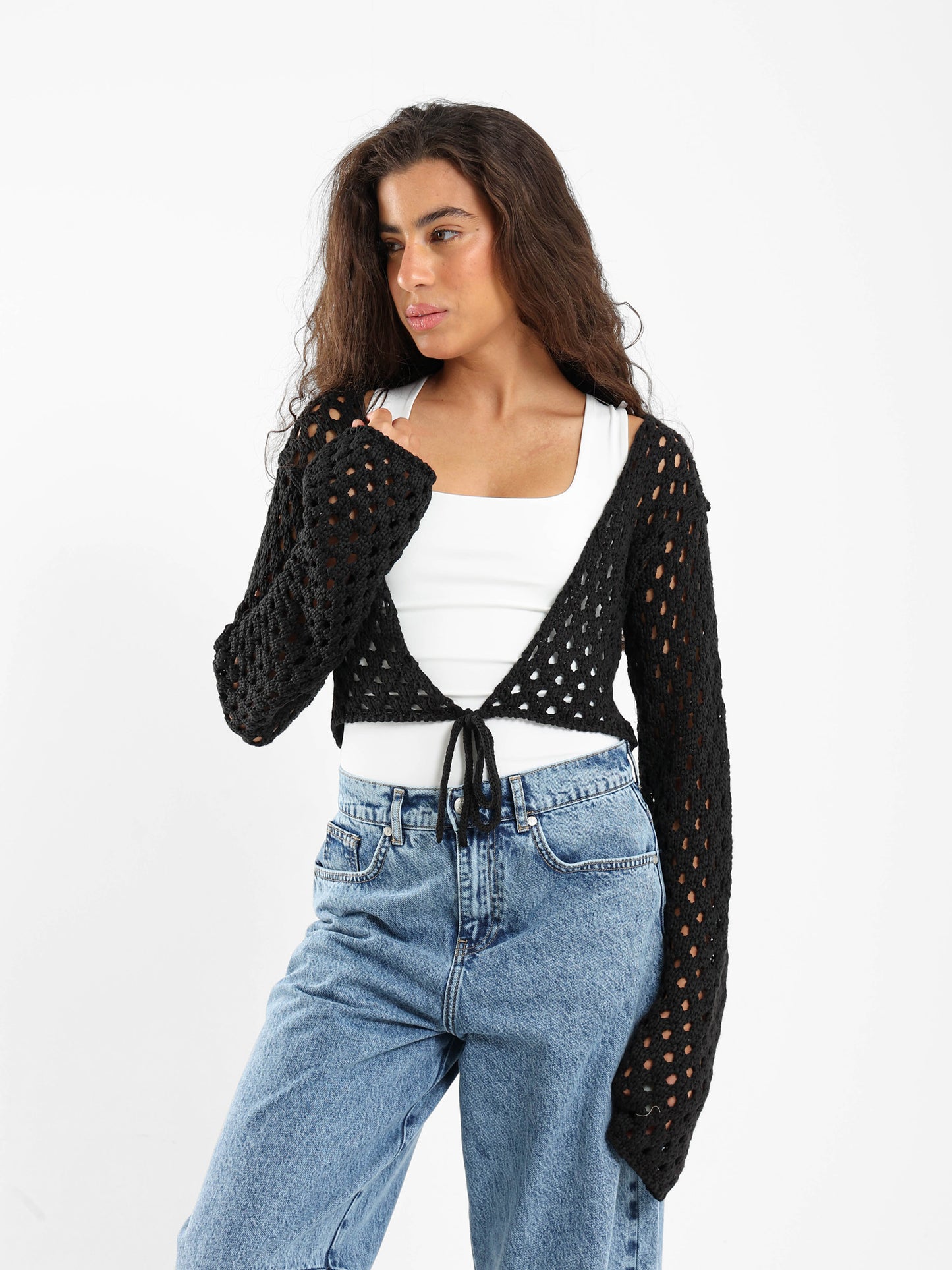 Front Tie Knit Bolero