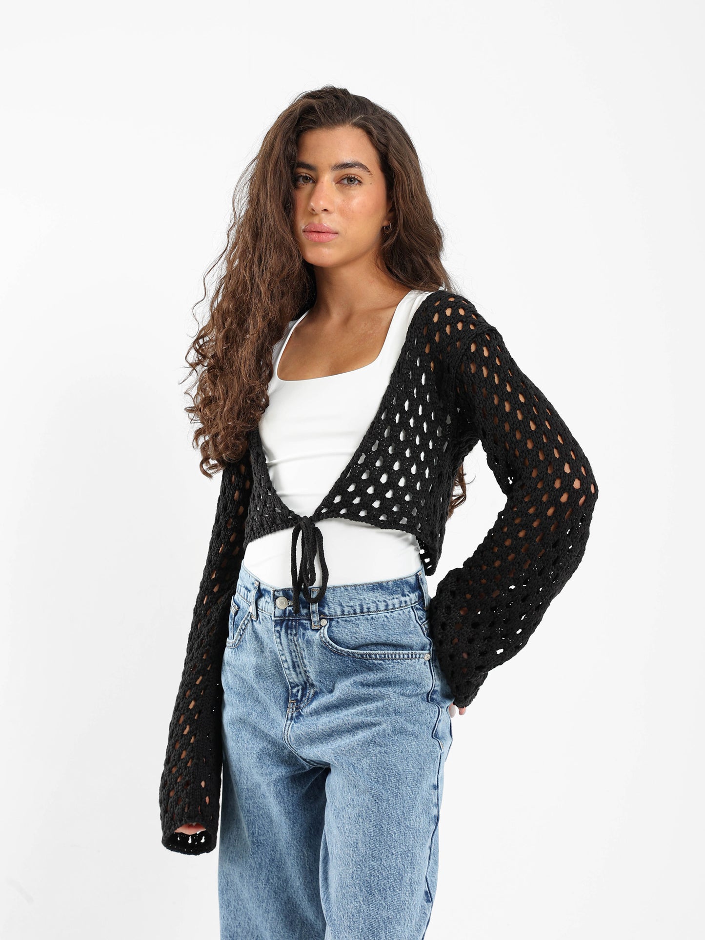 Front Tie Knit Bolero