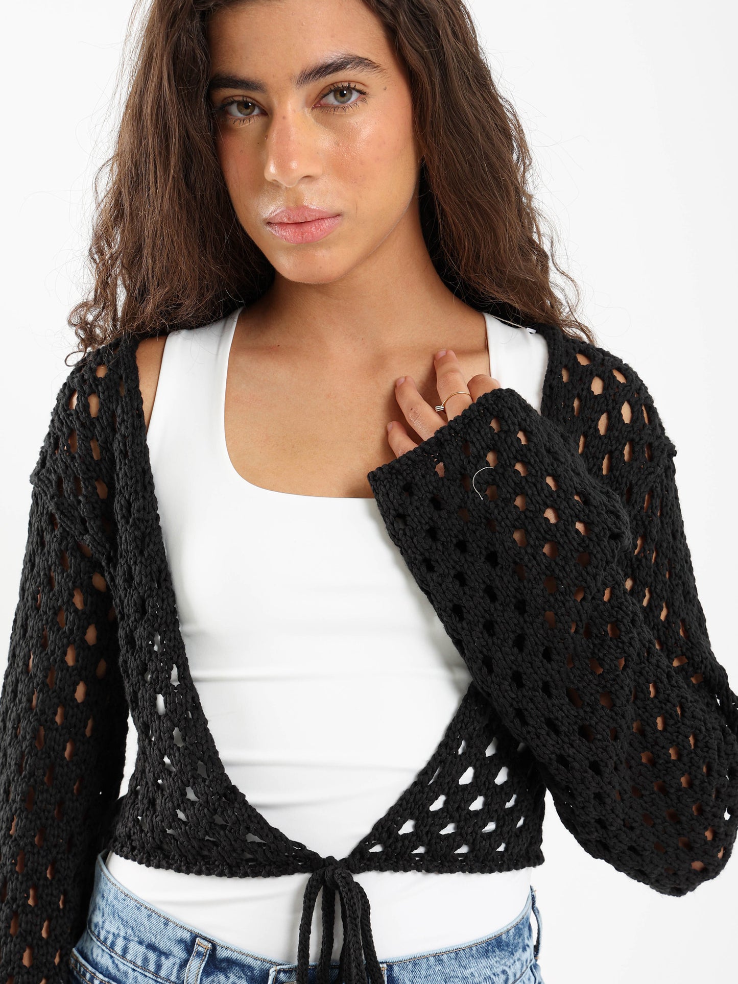 Front Tie Knit Bolero