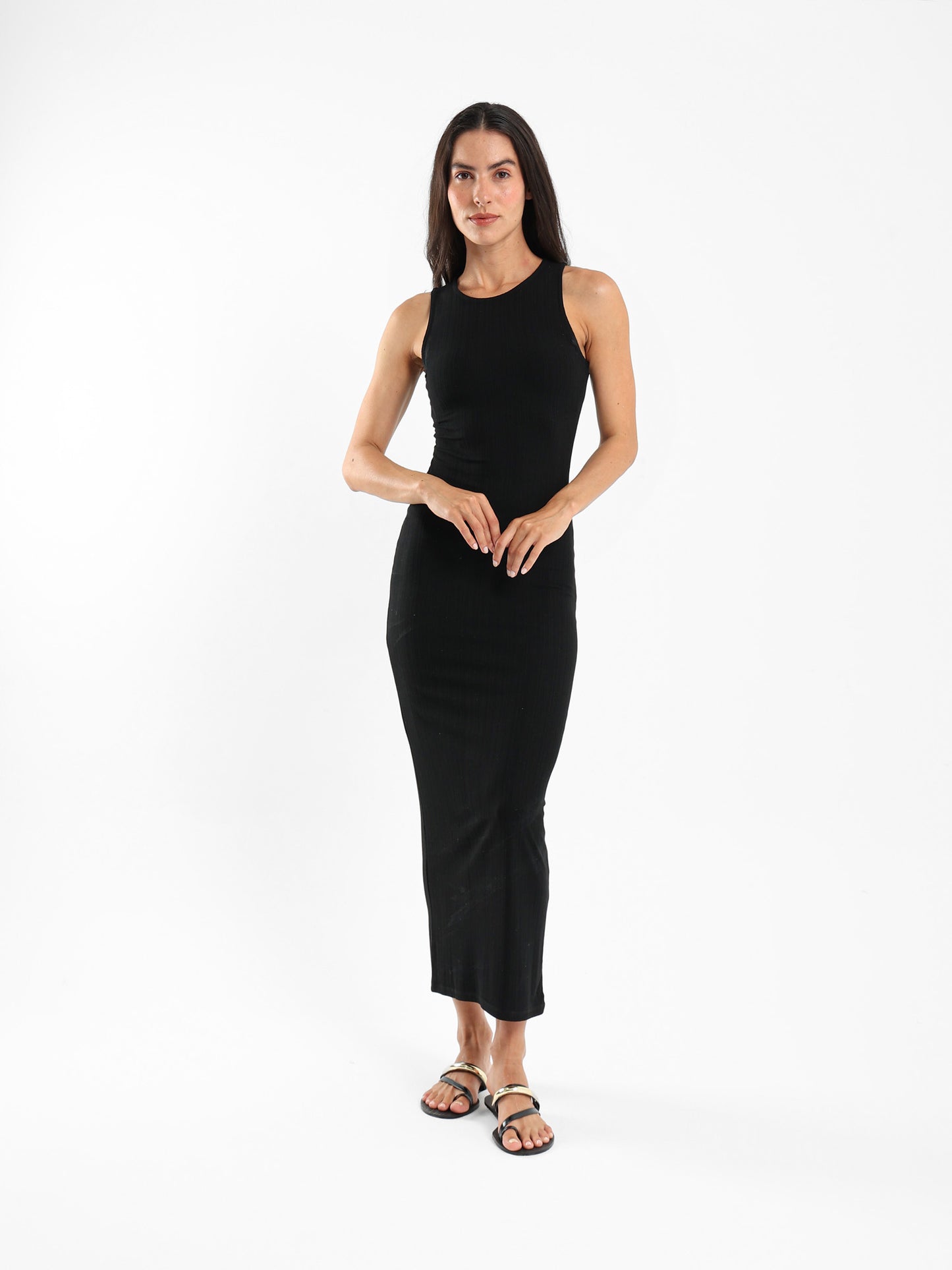 Sleeveless Ribbed Maxi Dress