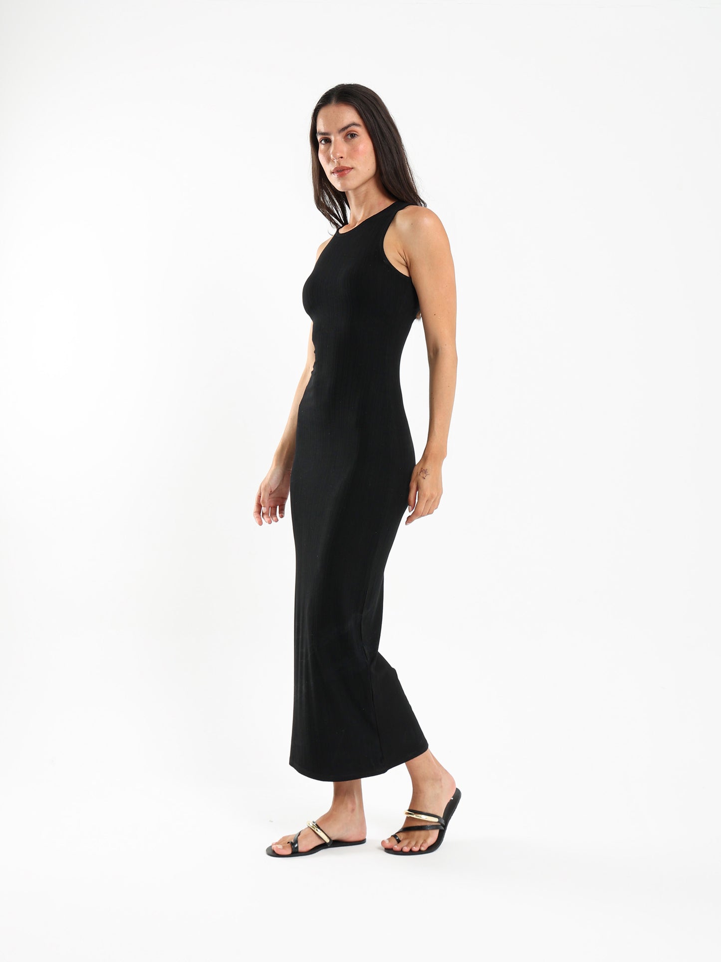 Sleeveless Ribbed Maxi Dress