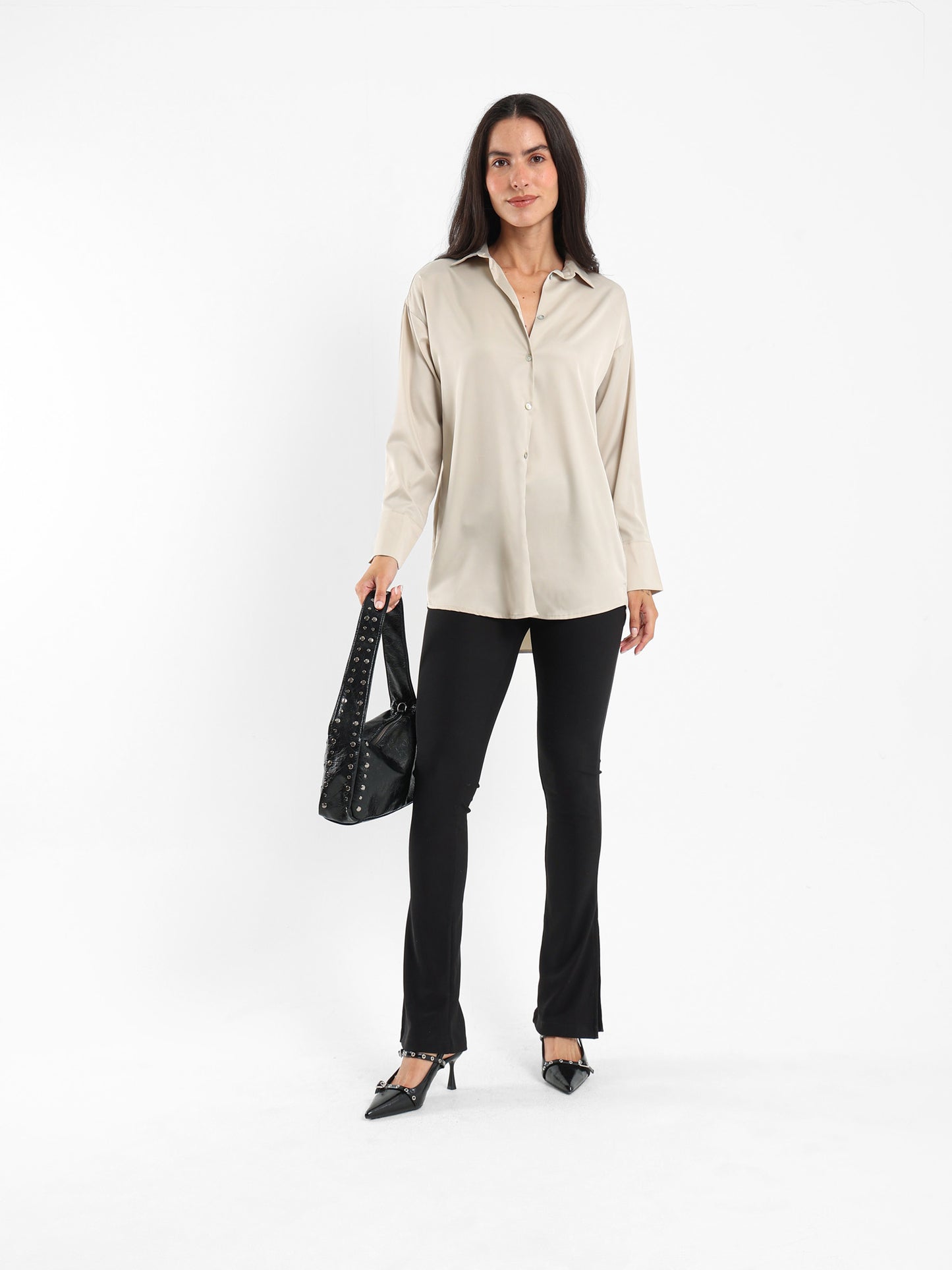 Loose-Fit Satin Shirt