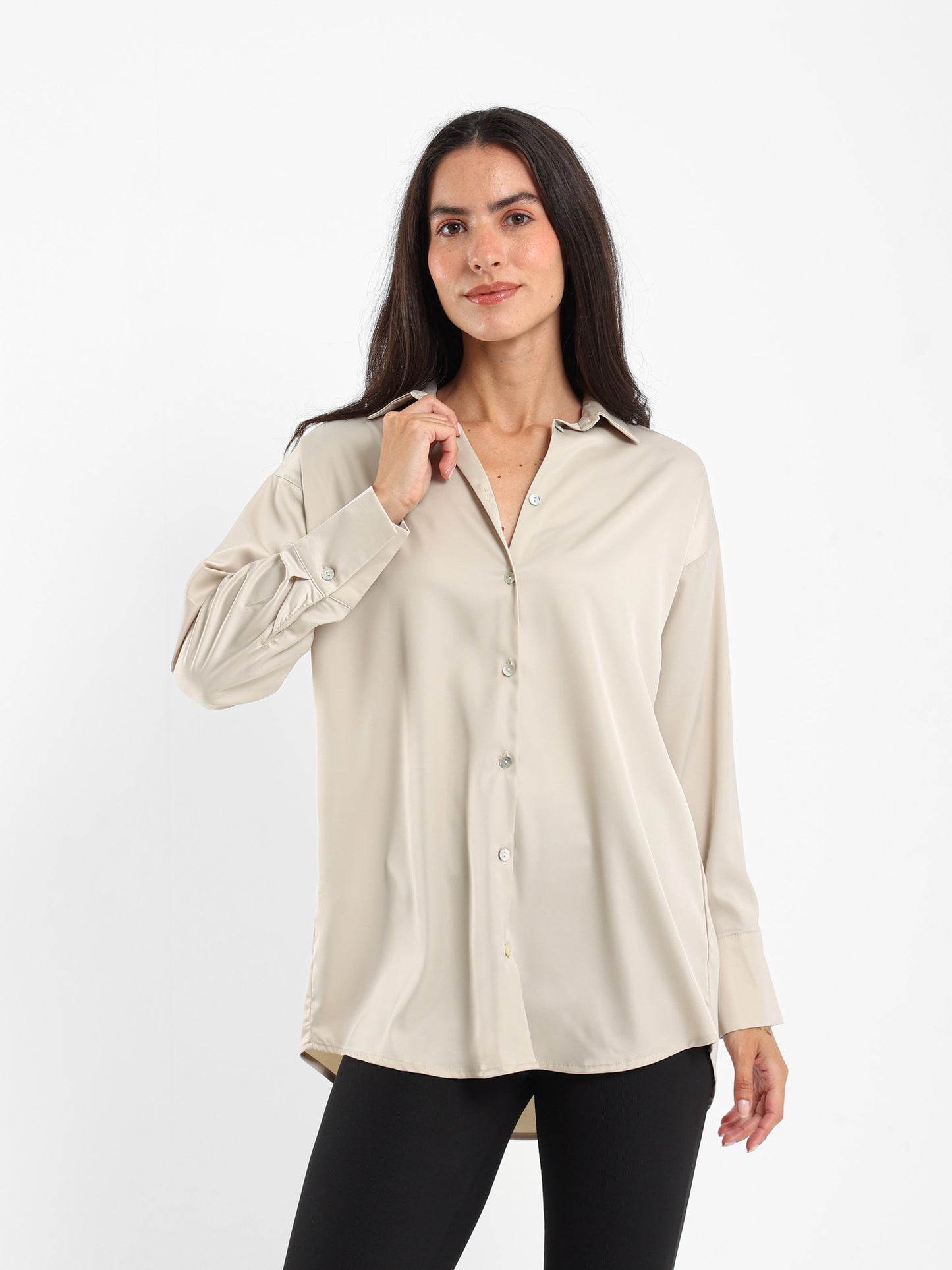 Loose-Fit Satin Shirt
