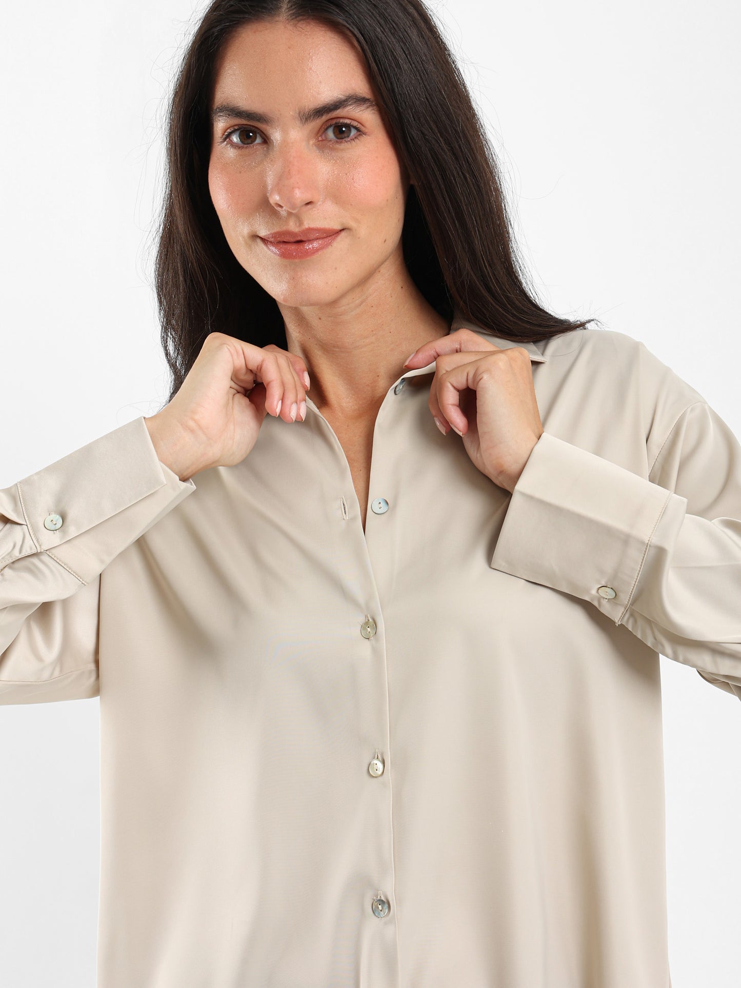 Loose-Fit Satin Shirt