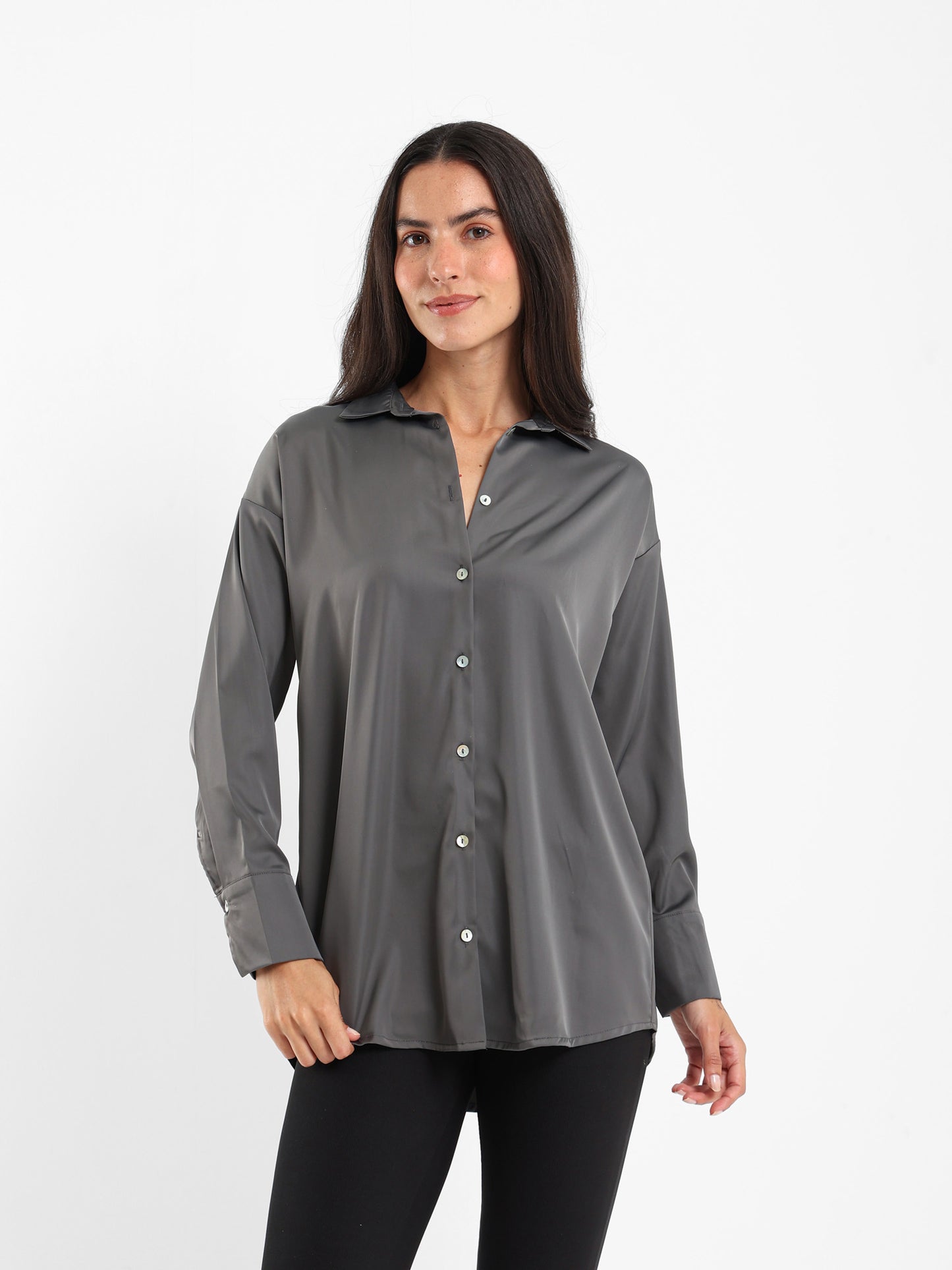 Loose-Fit Satin Shirt