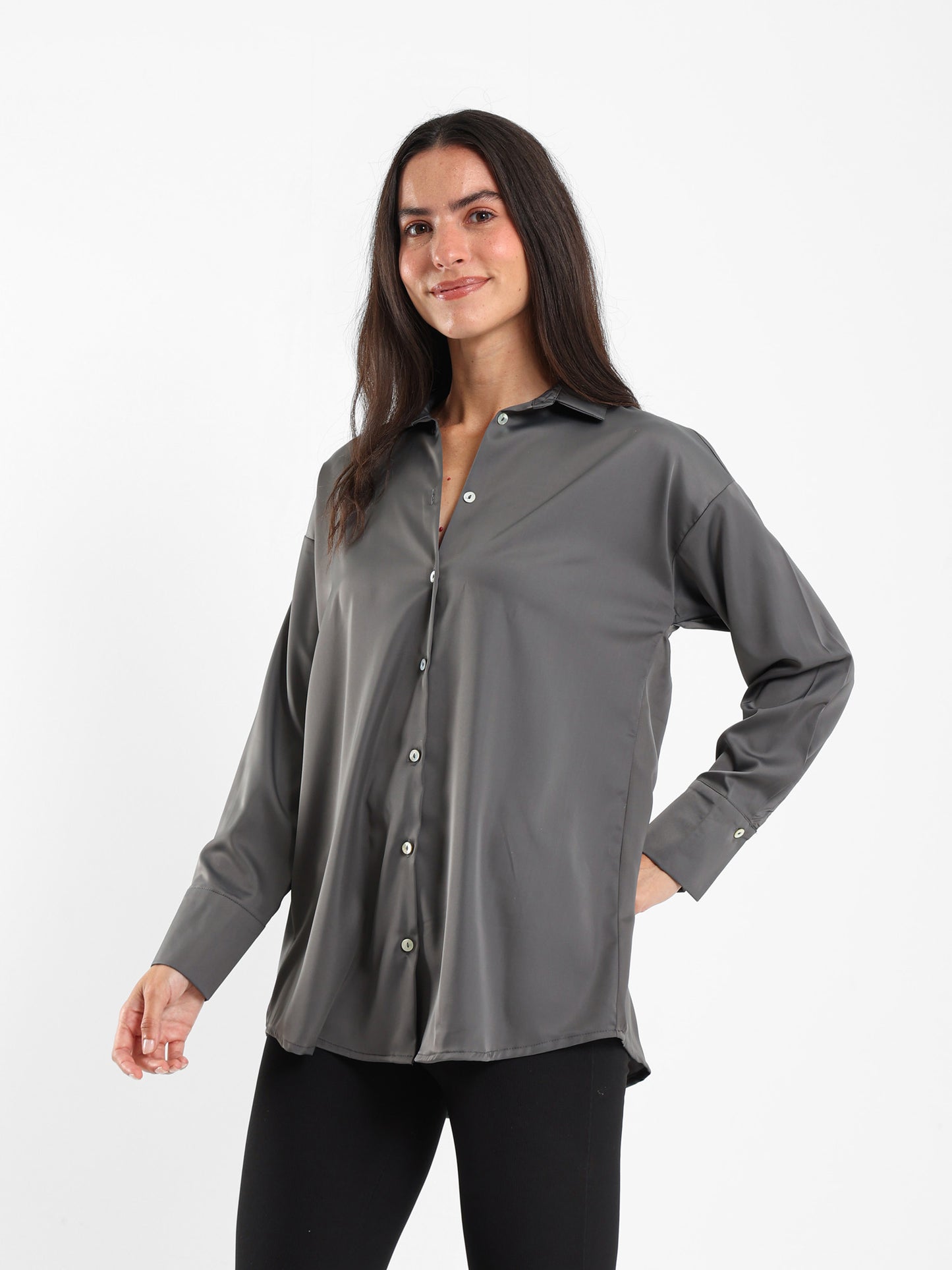 Loose-Fit Satin Shirt